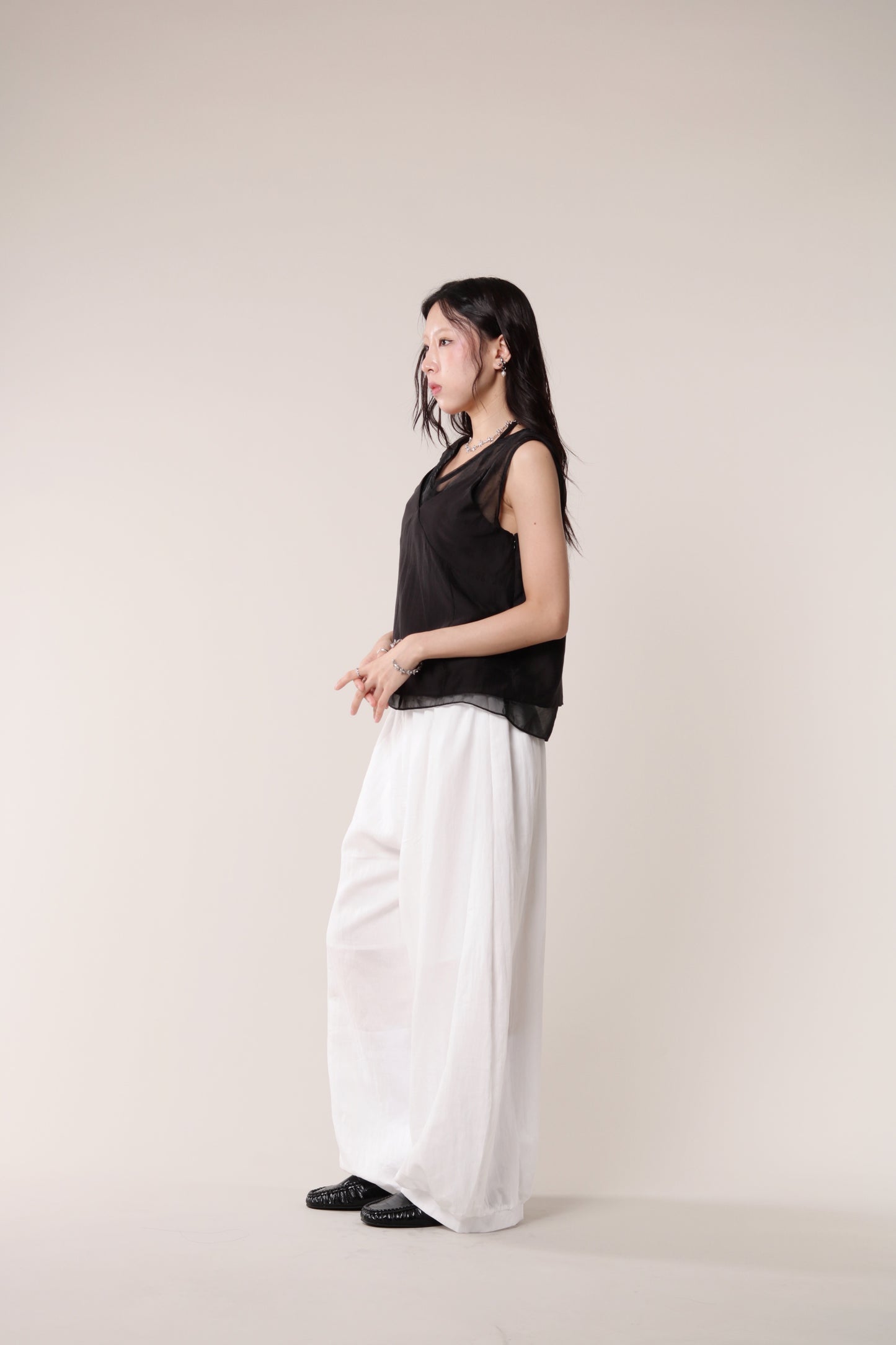 Linen Bubble Pants (White)