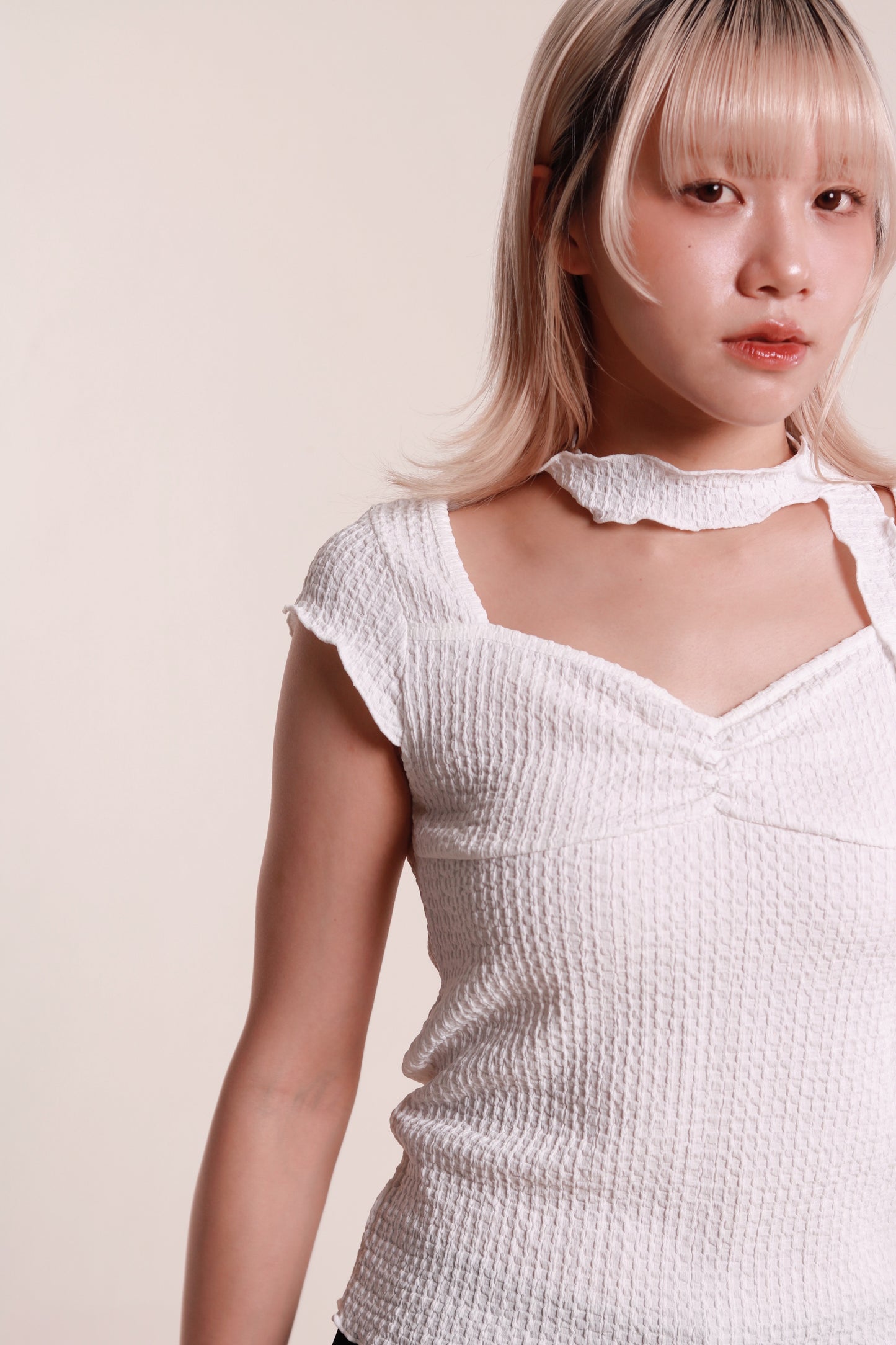 Gathered Tee Set (White)