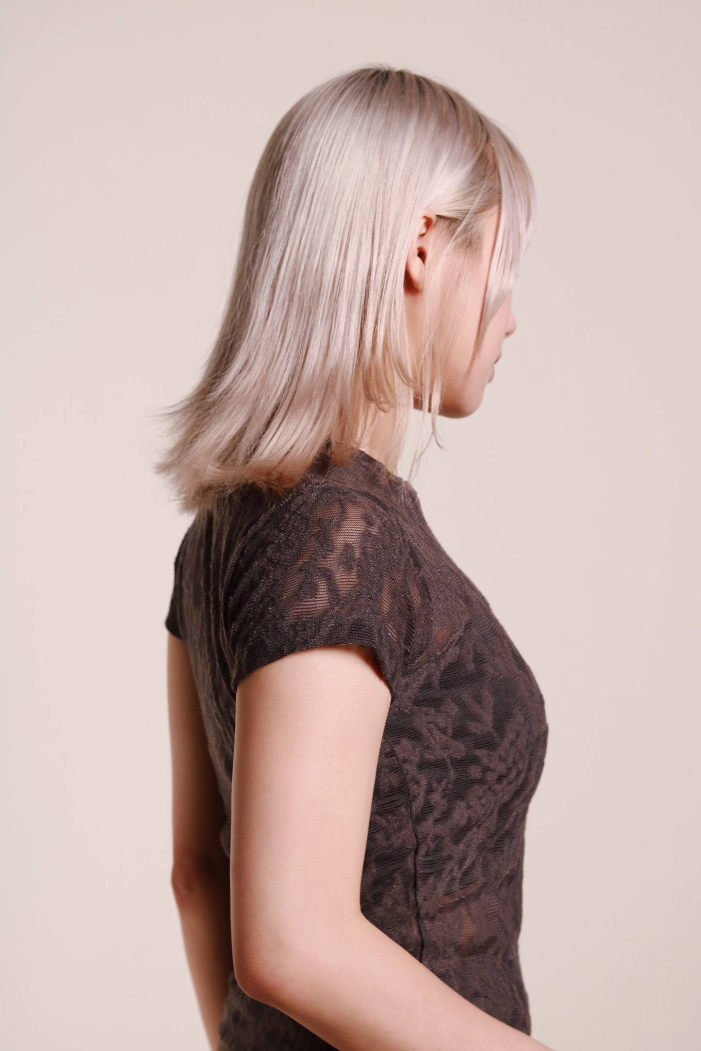 Mesh Flower Top (Charcoal)