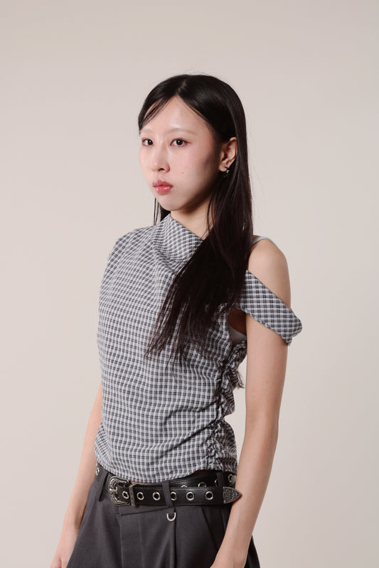 Checkered Devon Top (Ivory)