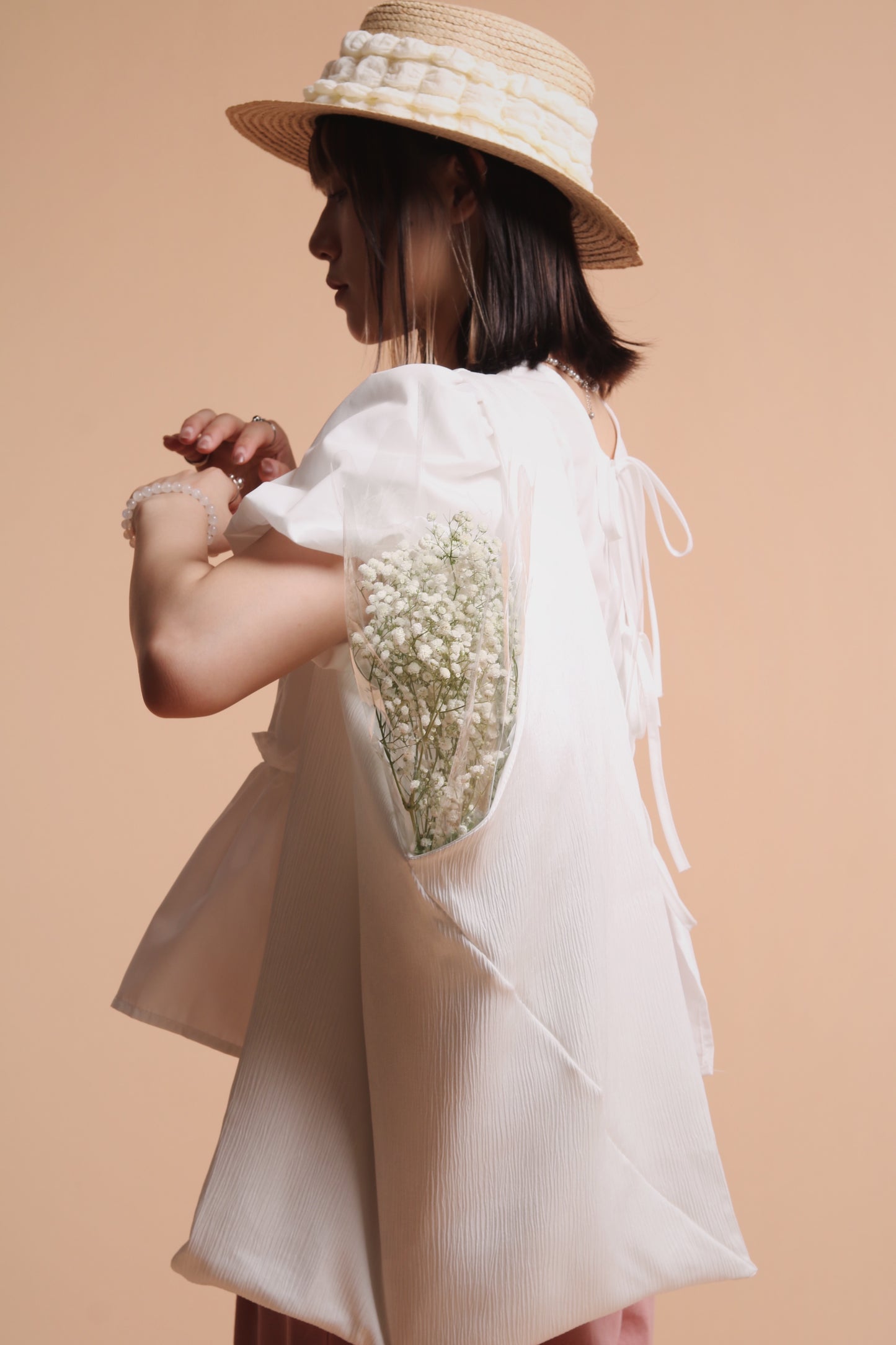 Textured stripe Bag (Black/White)