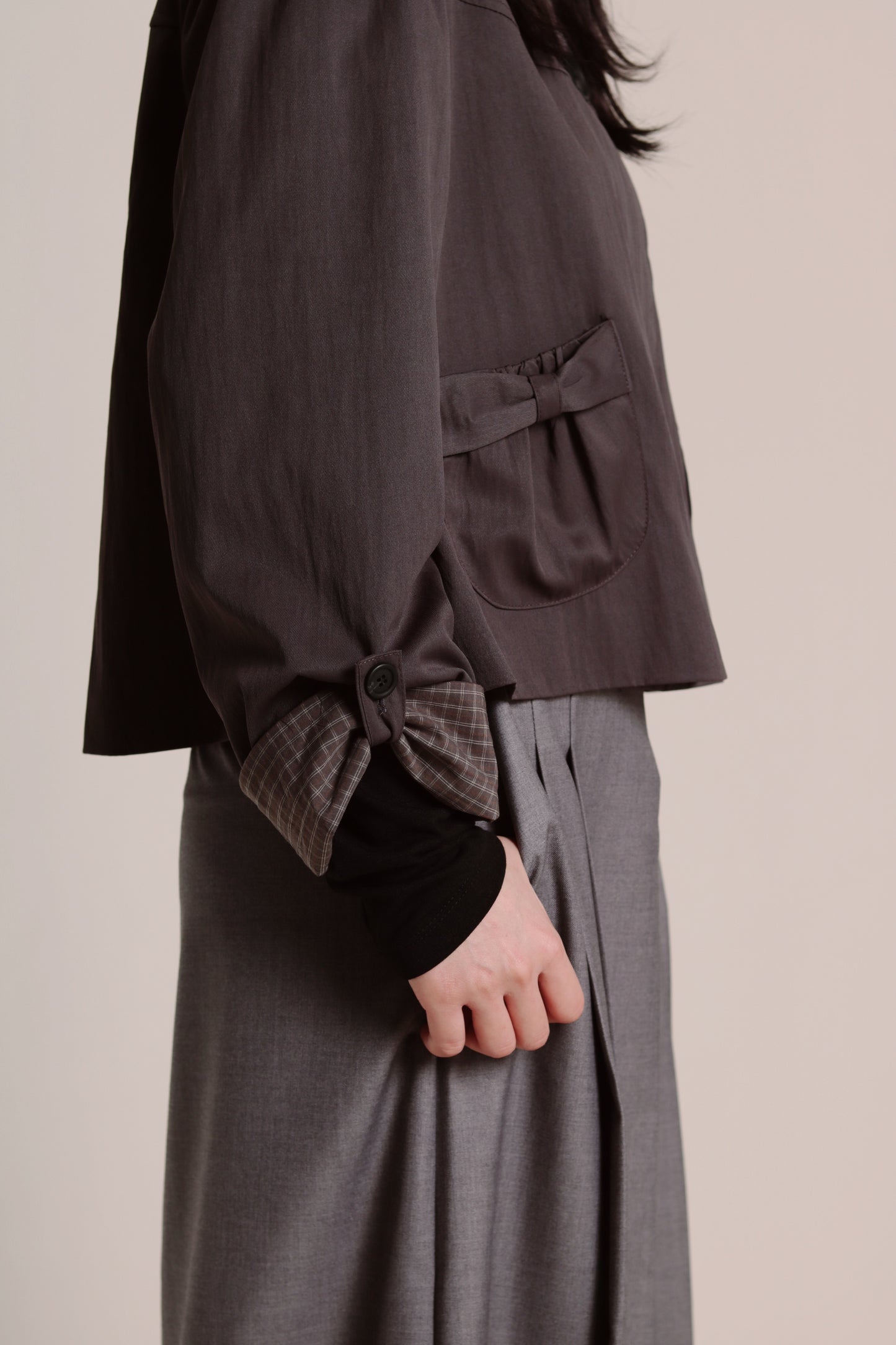 Doll Ribbon Jacket (Charcoal)