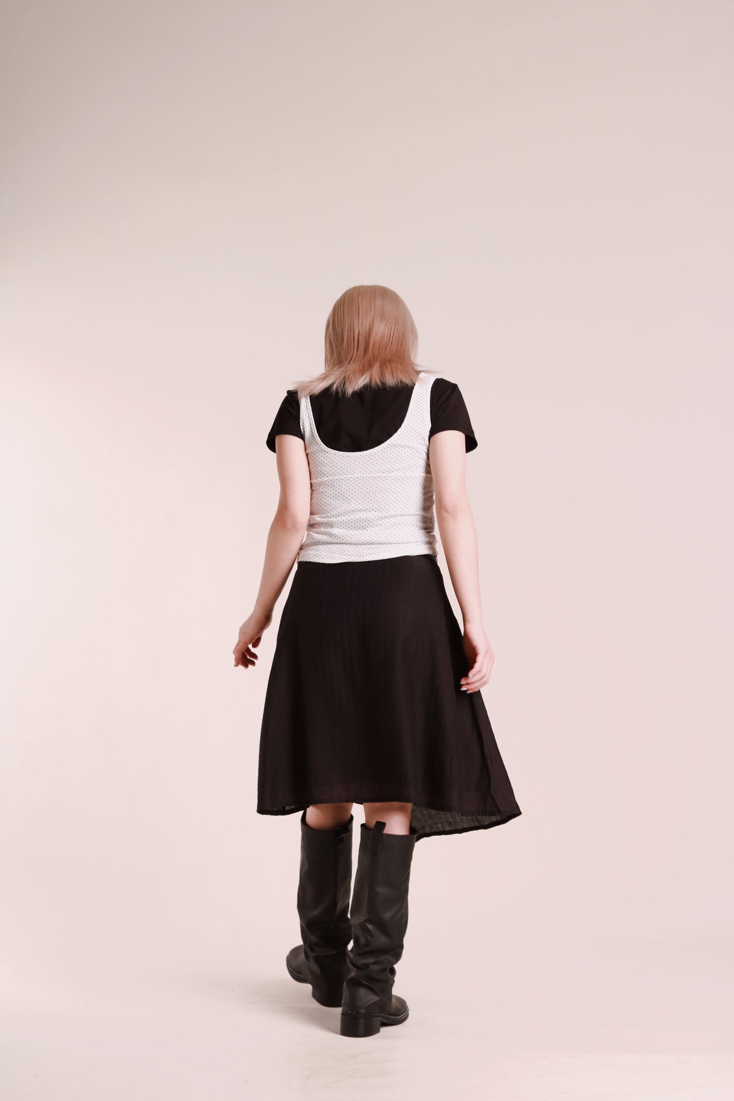 Asymmetric Mini Skirt (Black)