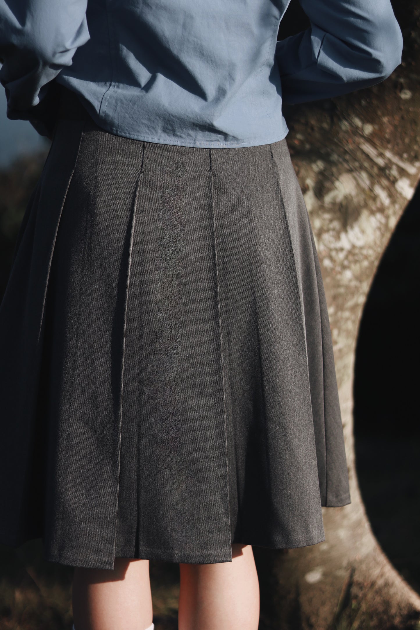 Doll Pleated Mini Skirt (Grey)