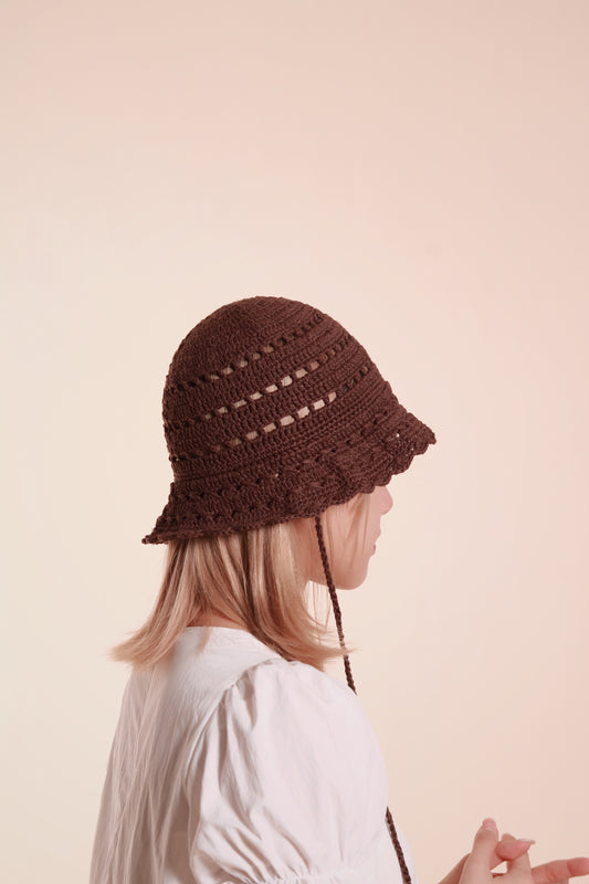 Mesh Bucket Hat (Brown)