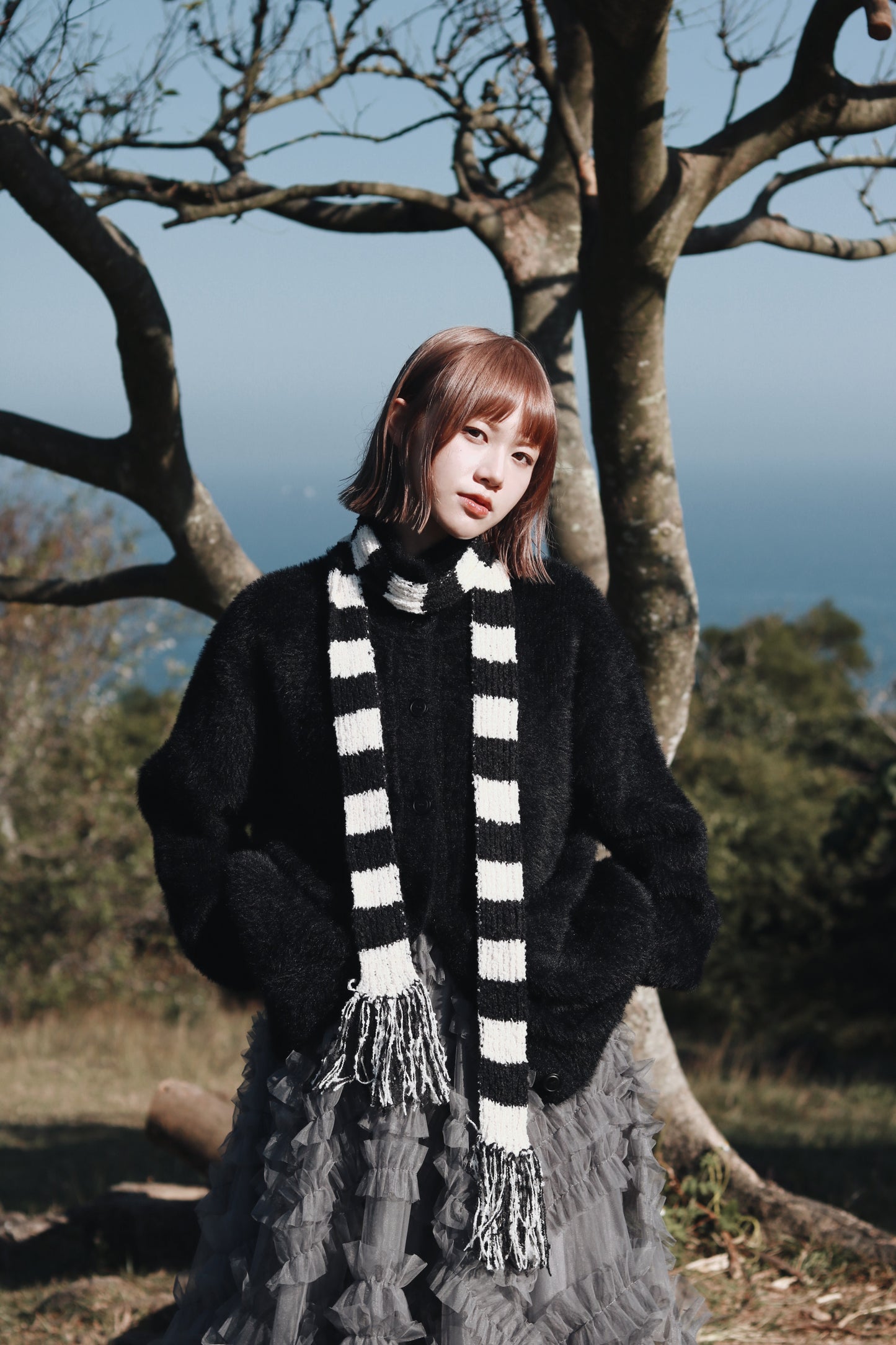 Mini Scarf (Black/Green/Pink)