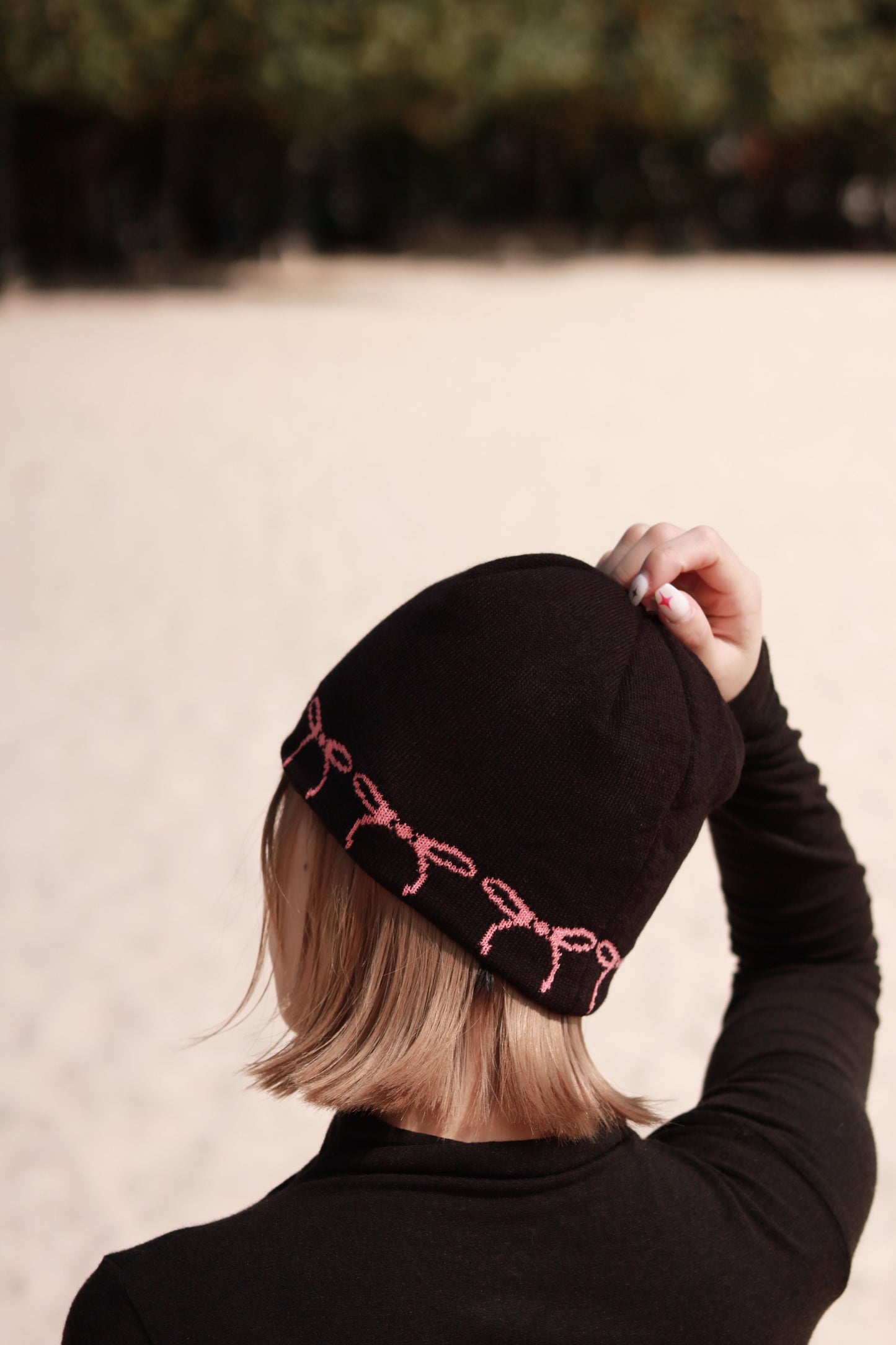 Little Ribbon Beanie (Black)