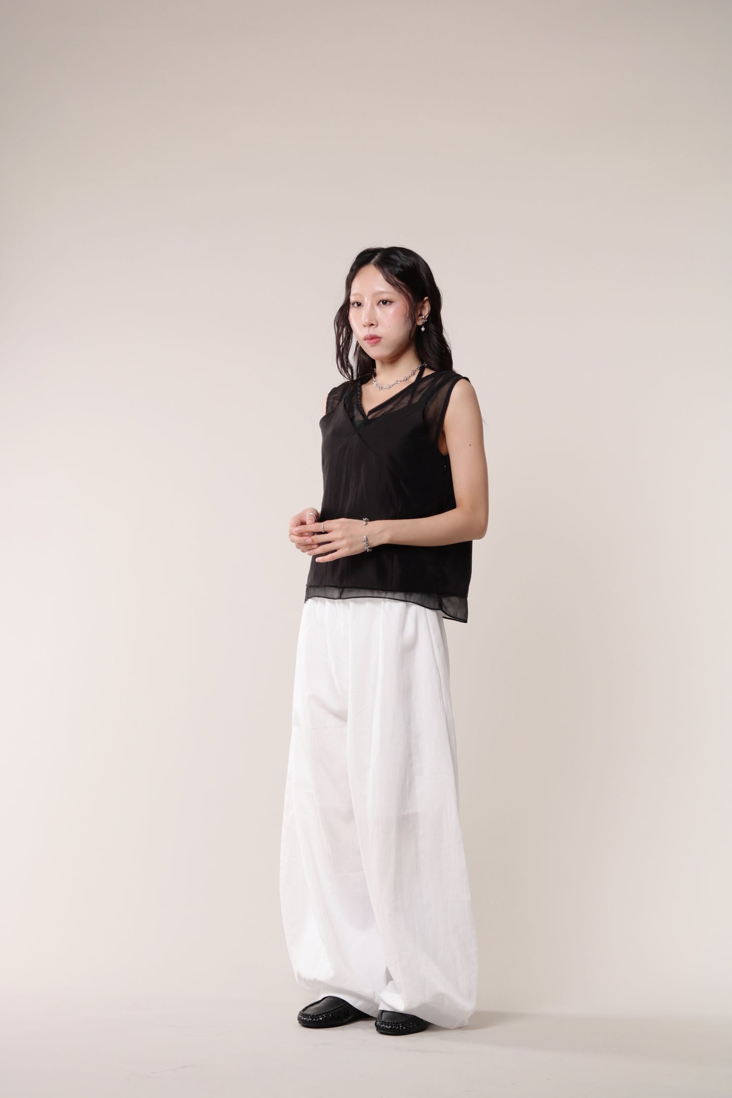 Linen Bubble Pants (White)