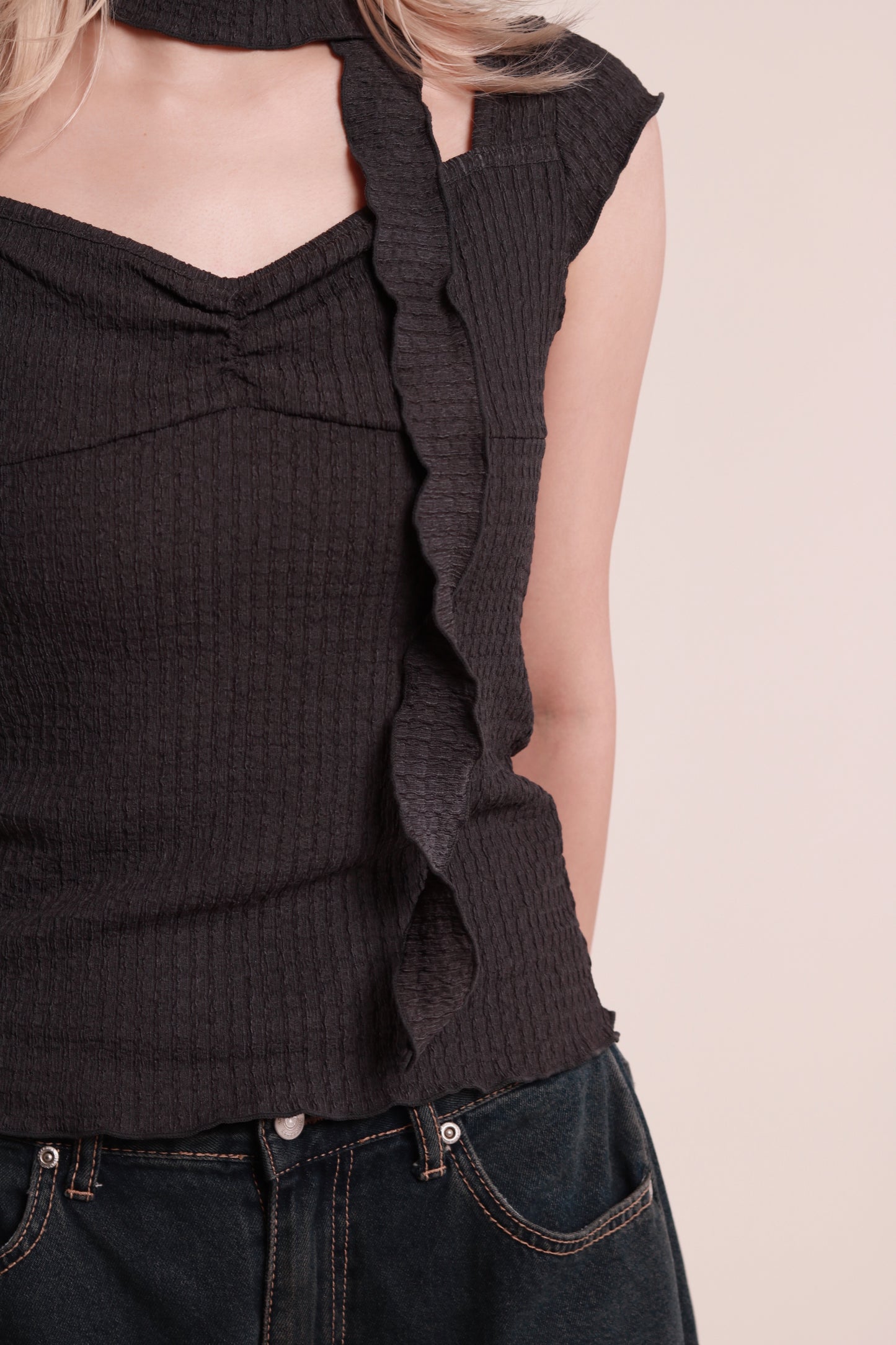 Gathered Tee Set (Charcoal)