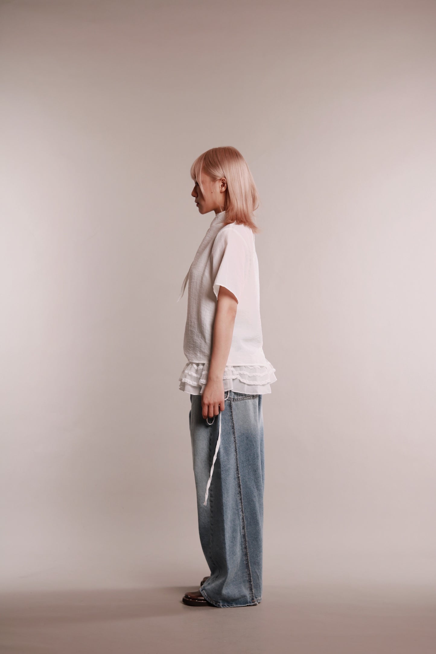 See Through Tie Top (White)