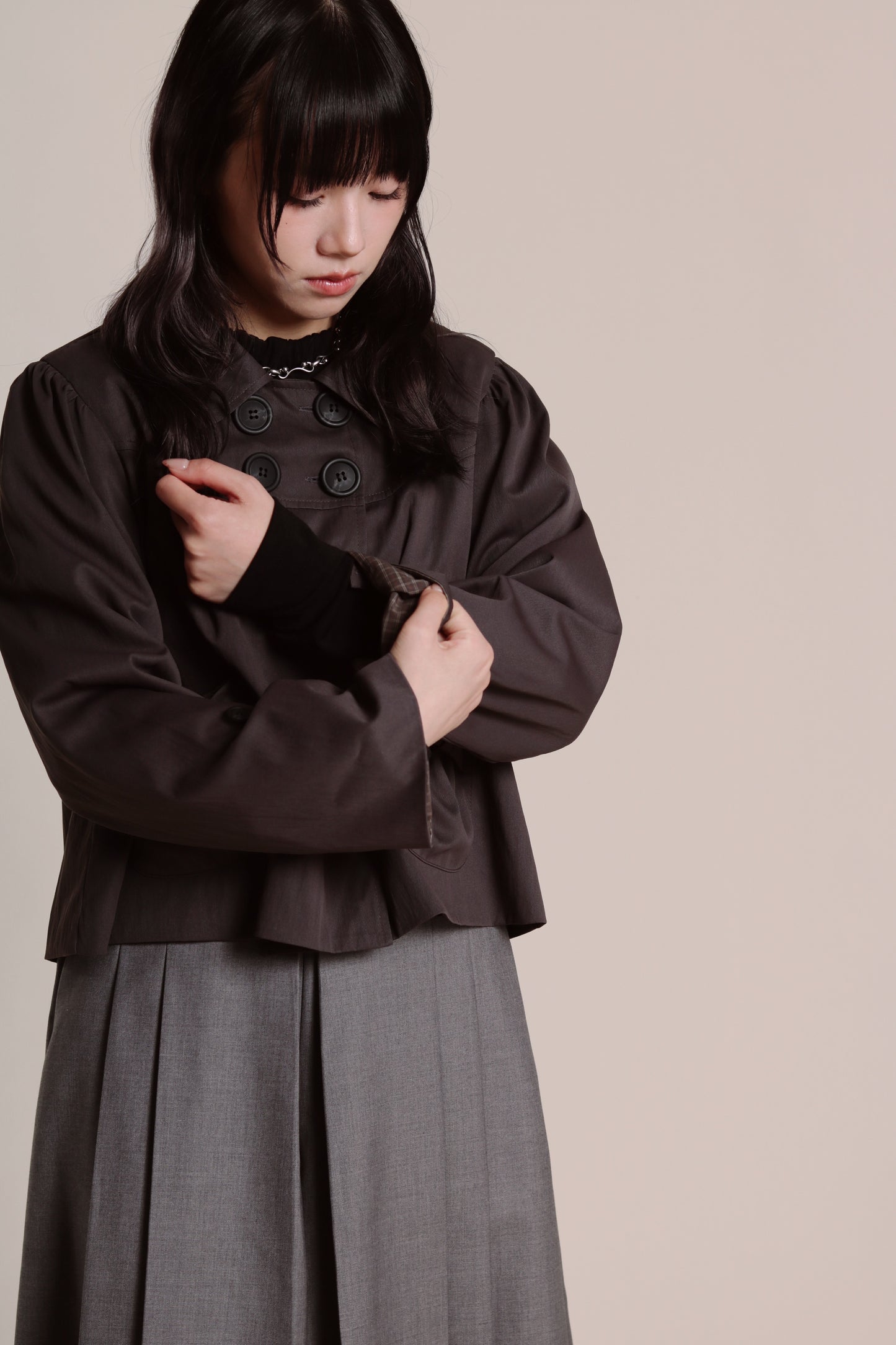 Doll Ribbon Jacket (Charcoal)