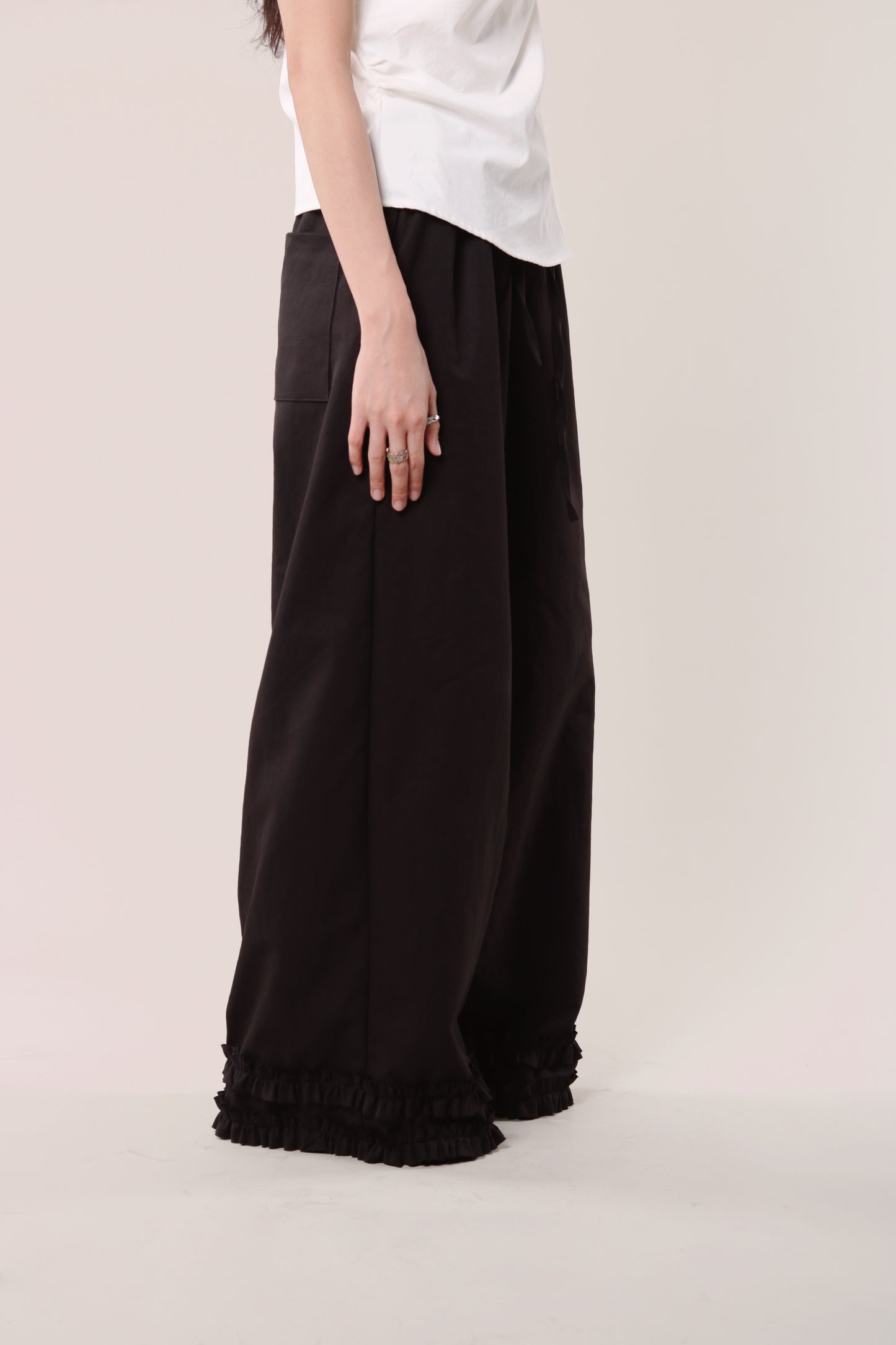 Double Ruffle Pants (Black)
