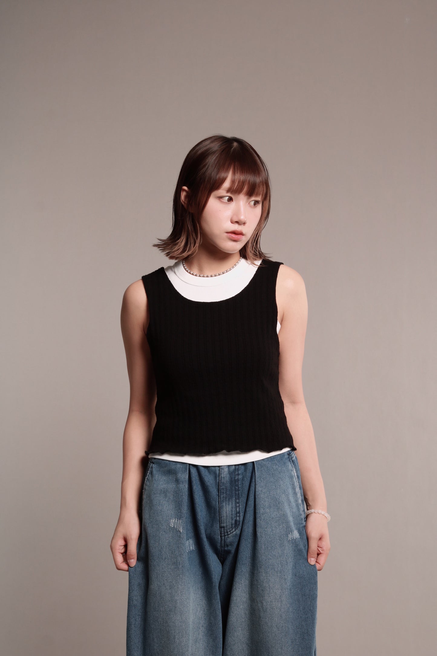 Ribbed Tank Top (Black)