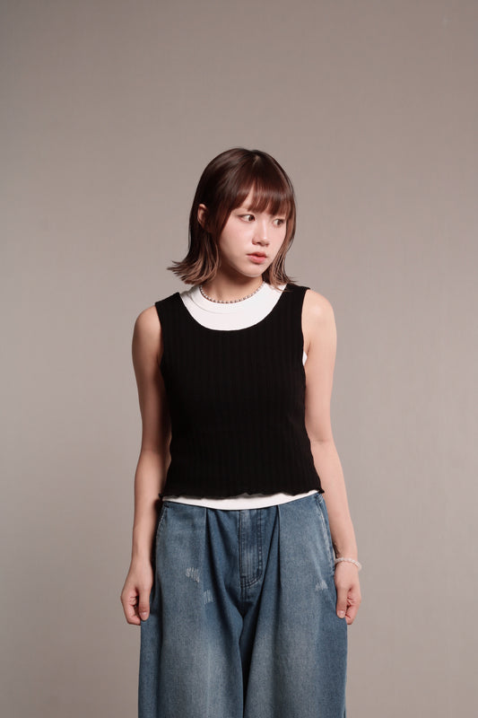 Ribbed Tank Top (Black)