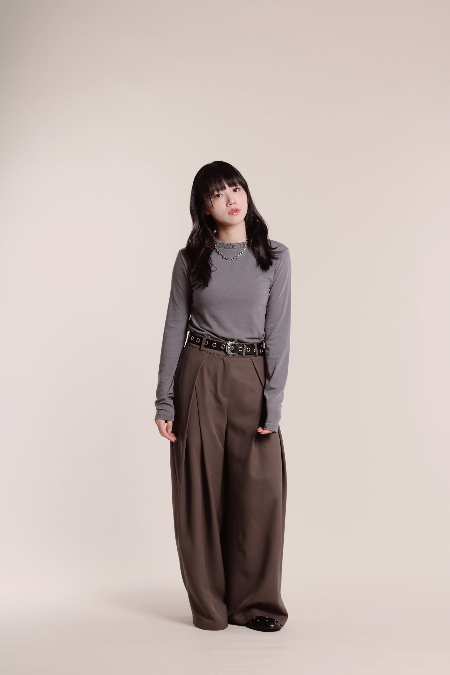 Spring Pleat Pants (Brown)