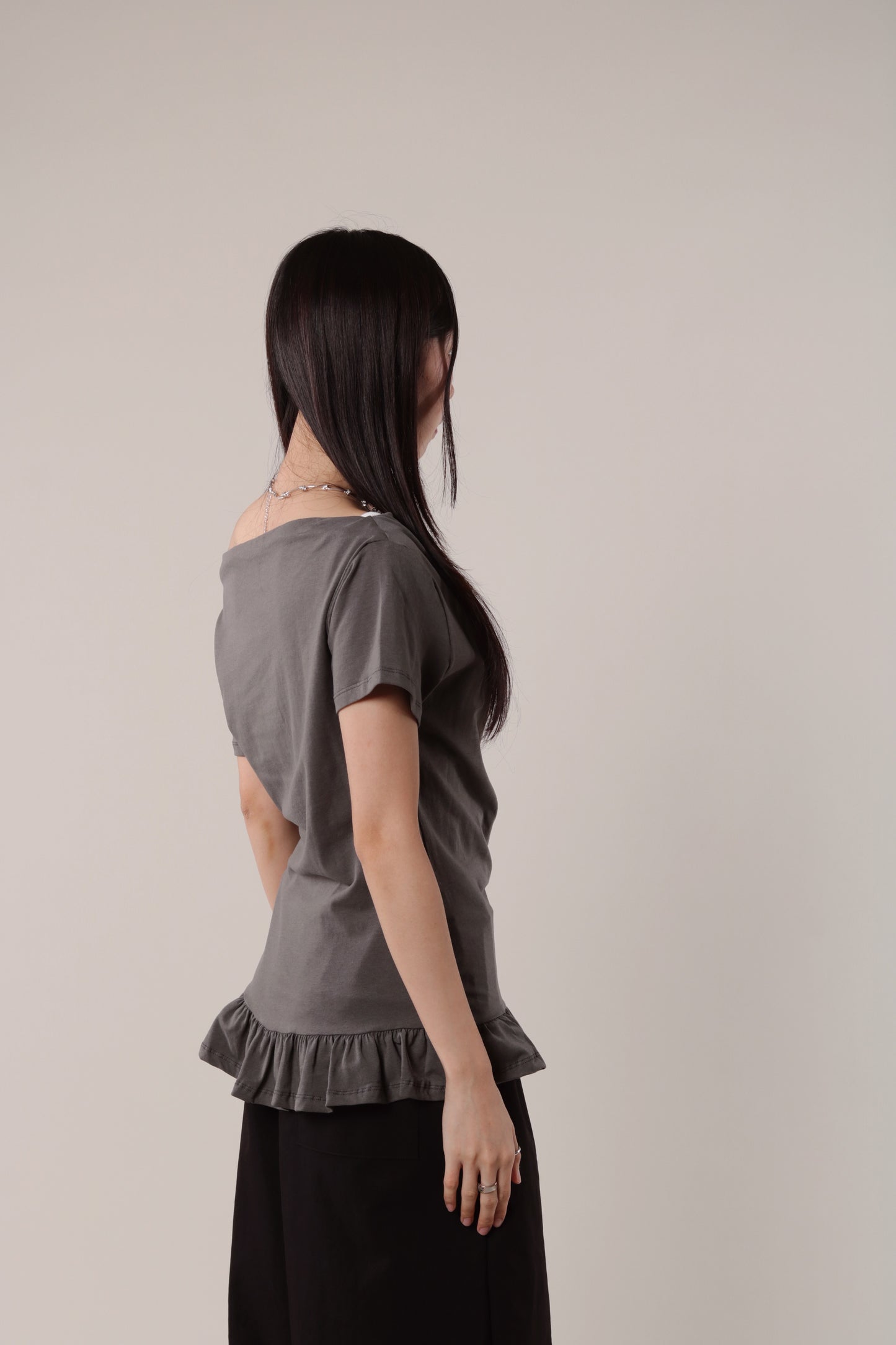 Ruffle Top (Charcoal)