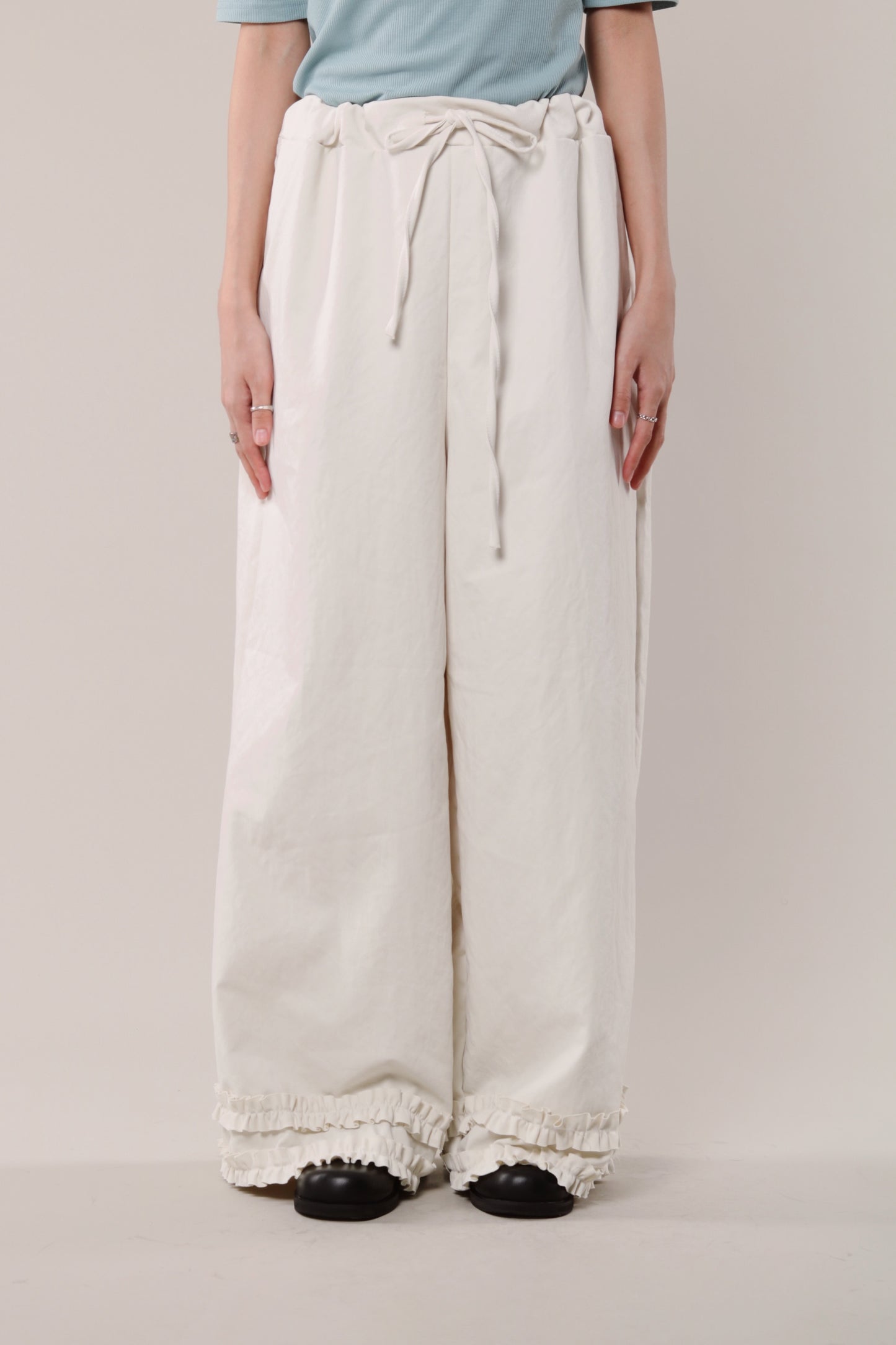Double Ruffle Pants (Ivory)