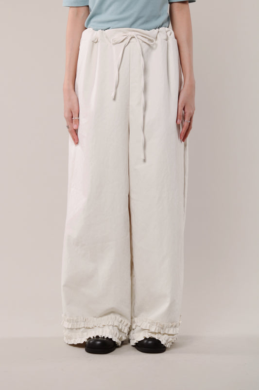 Double Ruffle Pants (Ivory)