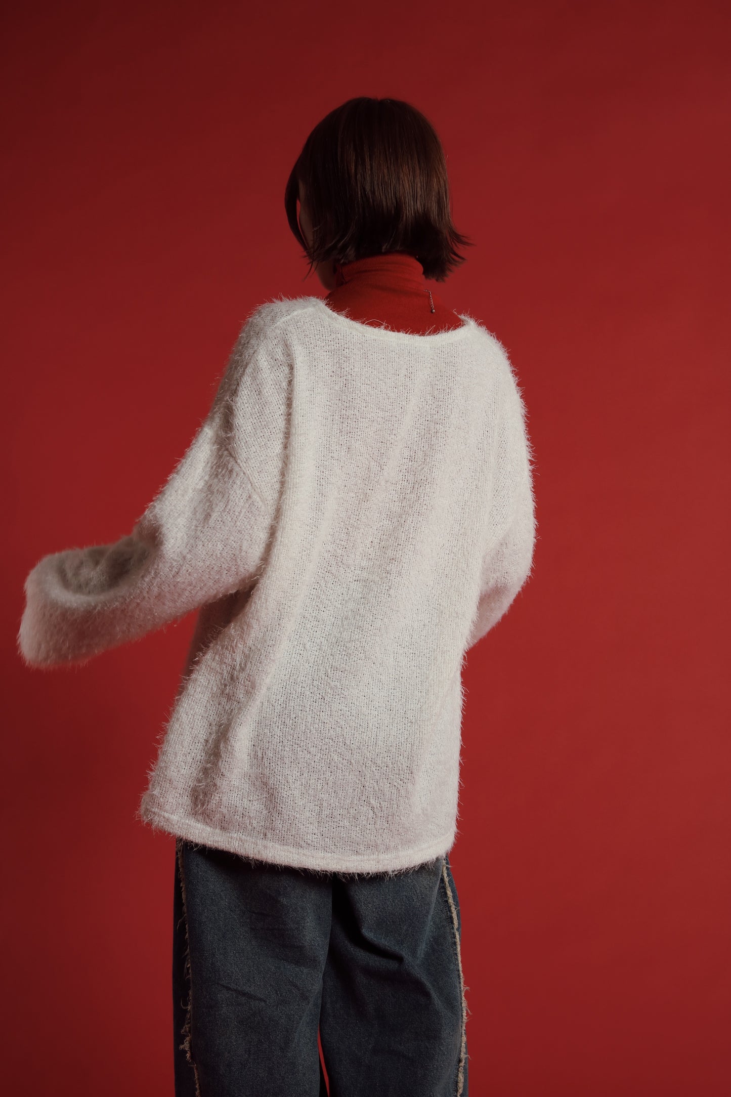 Fluffy Oversize Top (White)