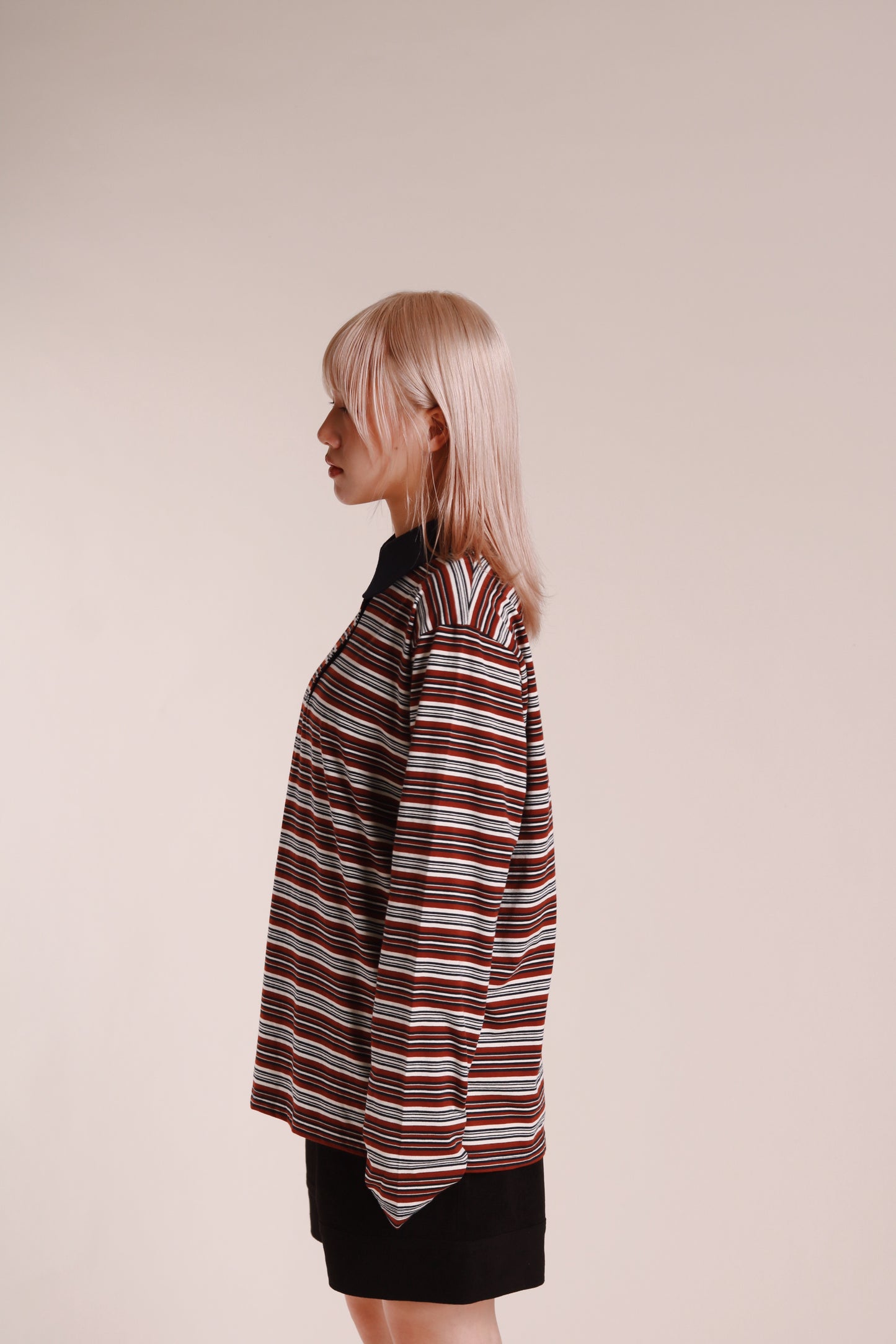 Striped Polo Top (Wine)