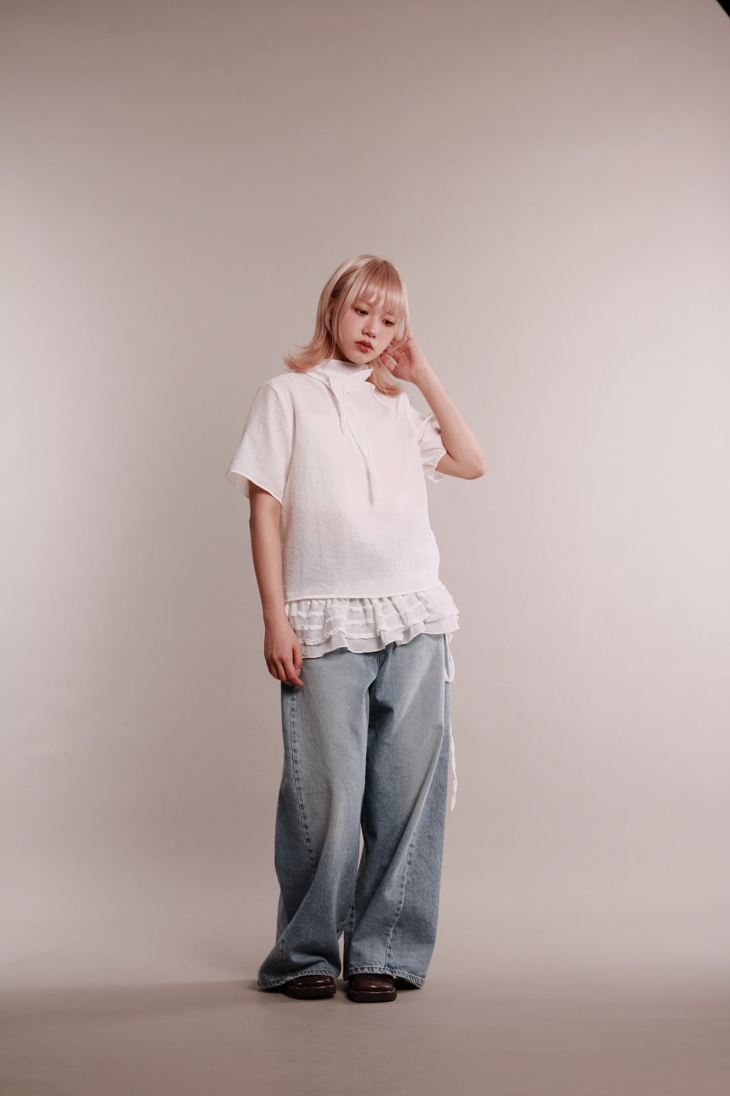 See Through Tie Top (White)