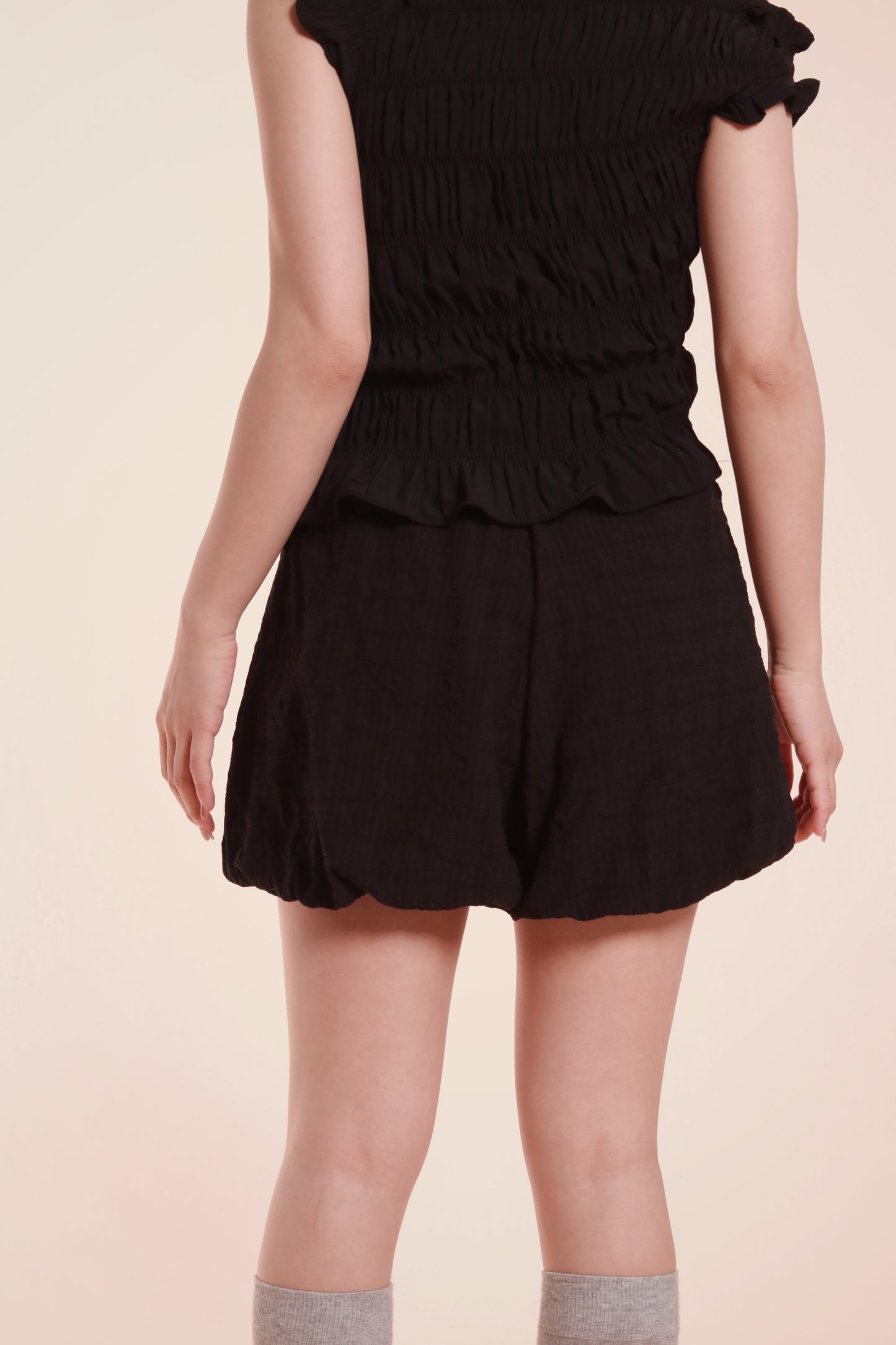 Checkered Pumpkin Shorts (Black)
