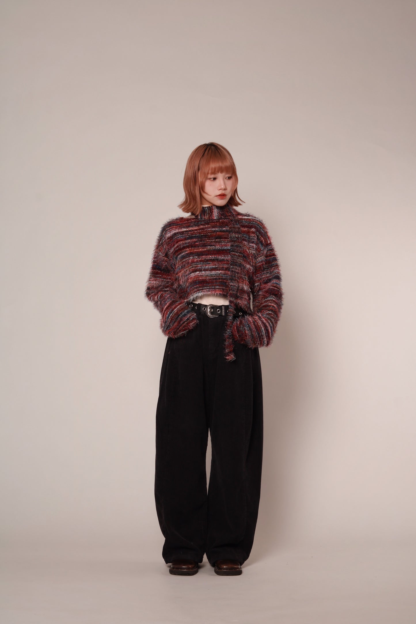 Fluffy Rainbow Sweater (Red)