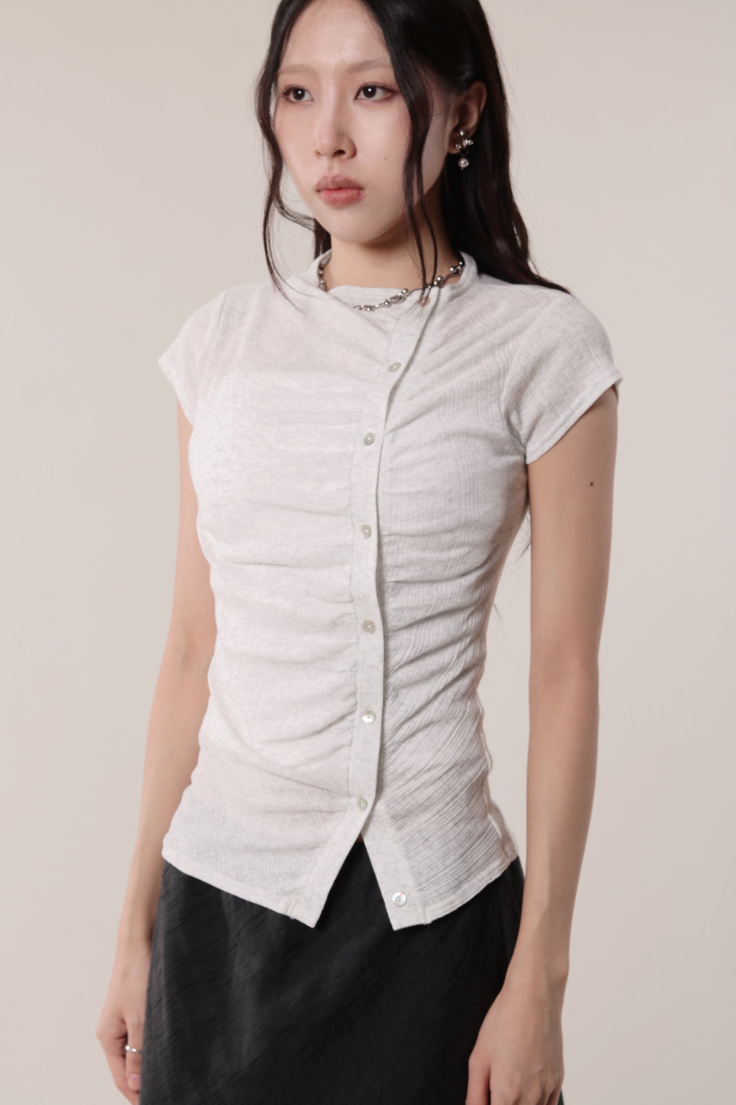 Sep Gathered Tee (Light Grey)