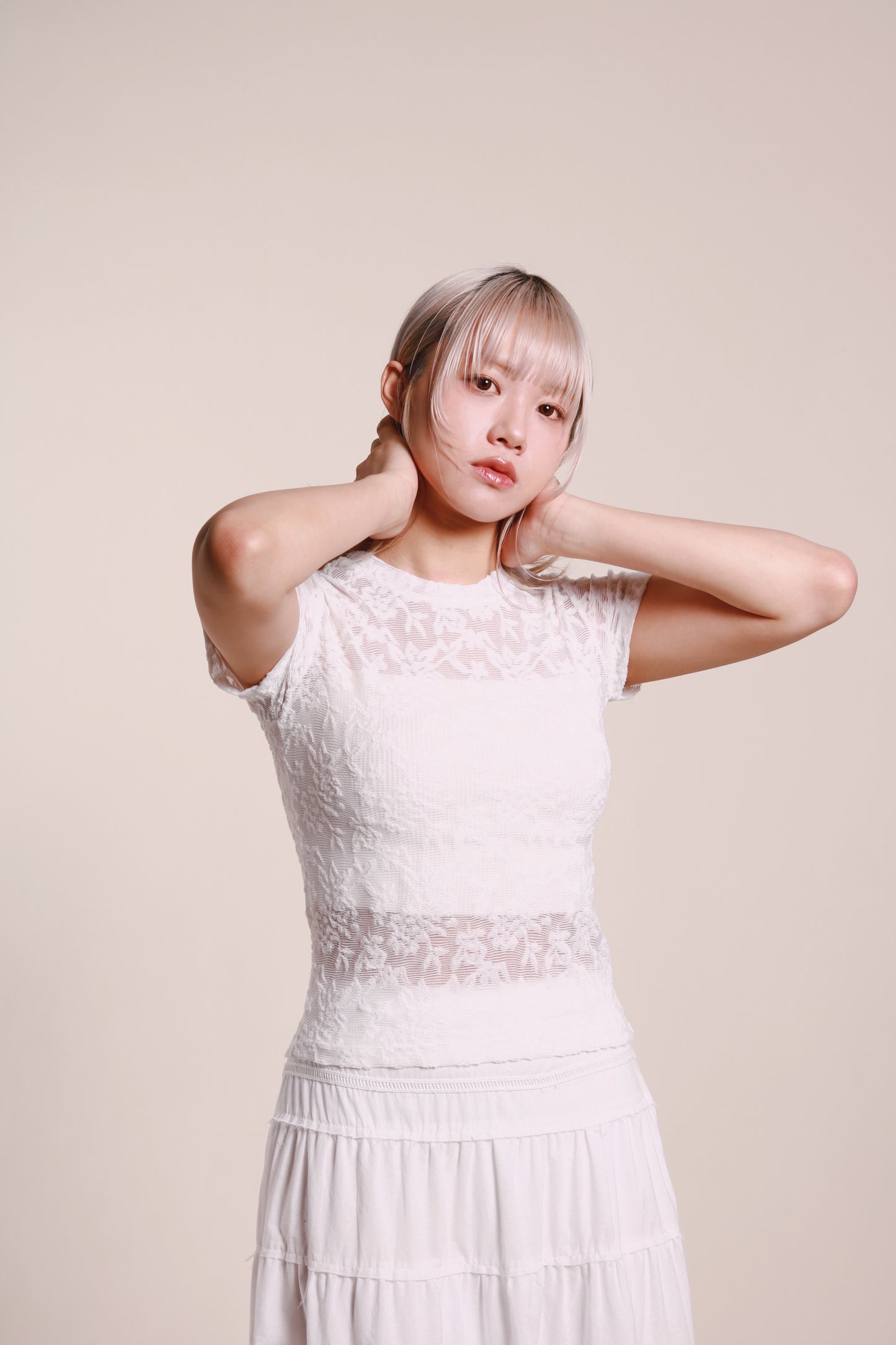 Mesh Flower Top (White)