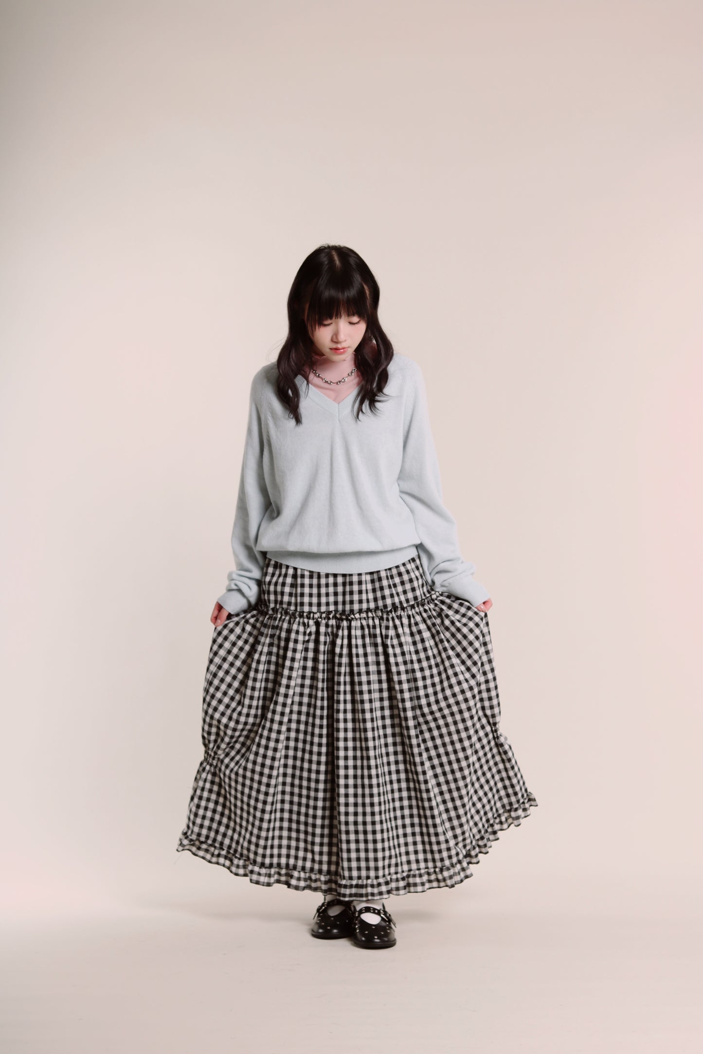 V Neck Sweater (Baby Blue)