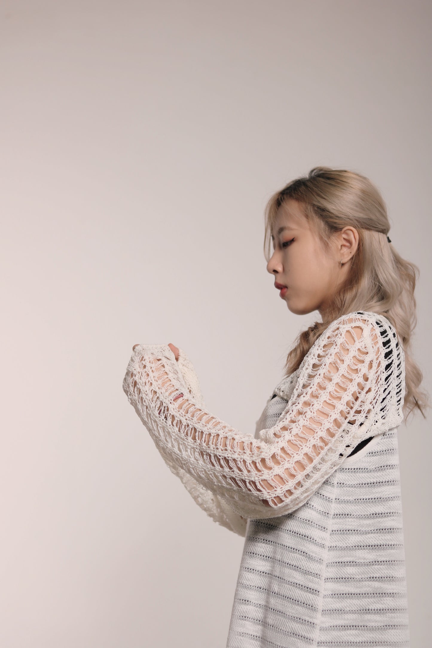 Net Crop Top (White)