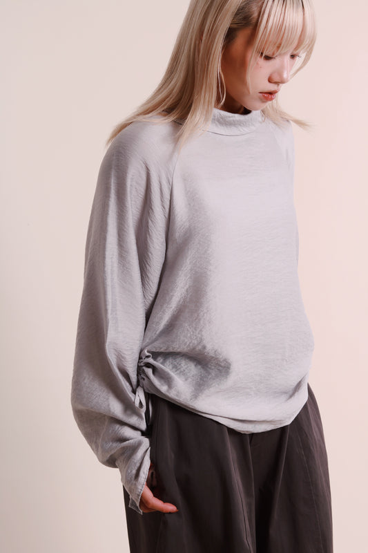 Doll Gathered Blouse (Grey Blue)