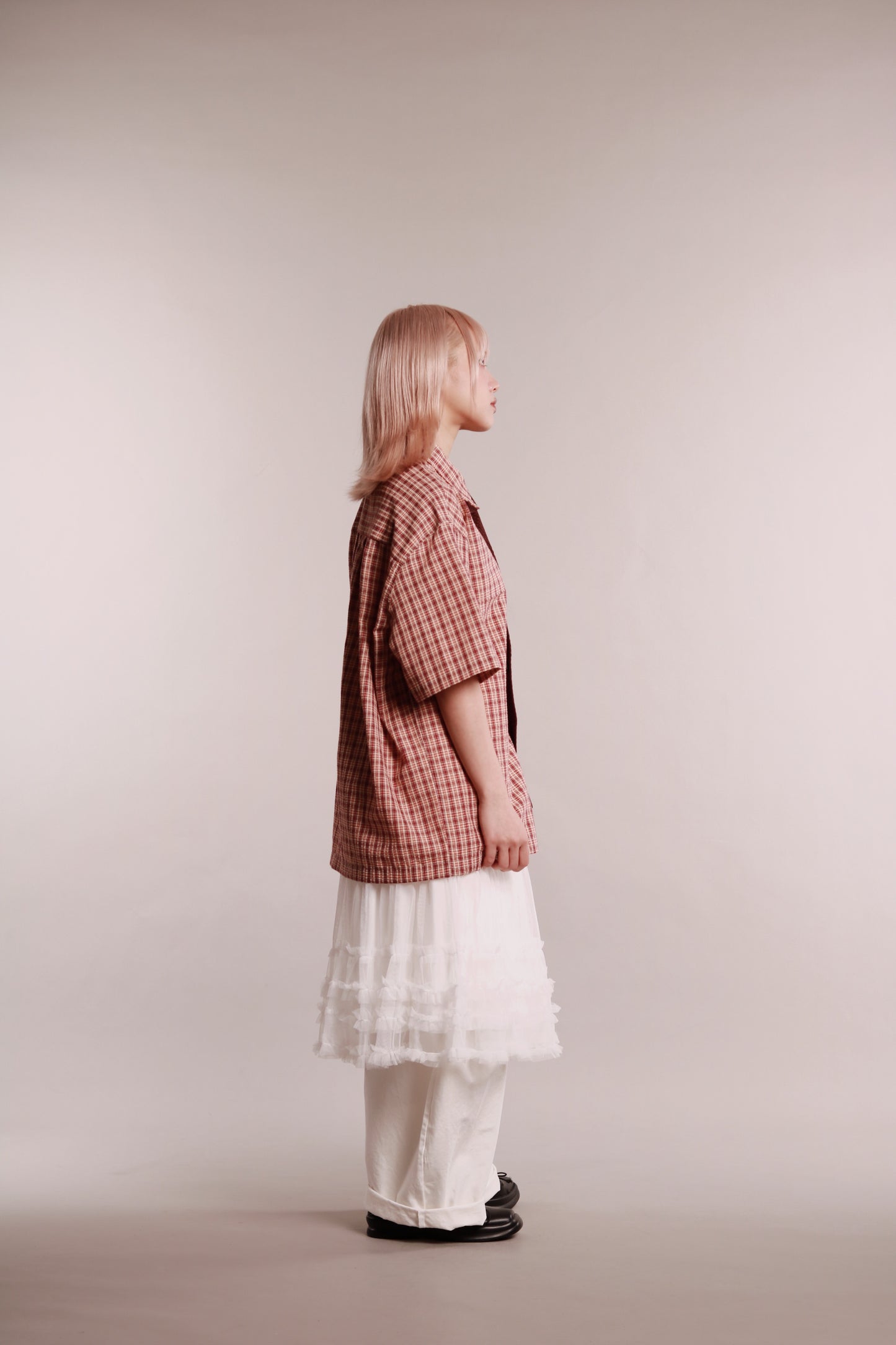 Plaid Loose Shirt (Brown)