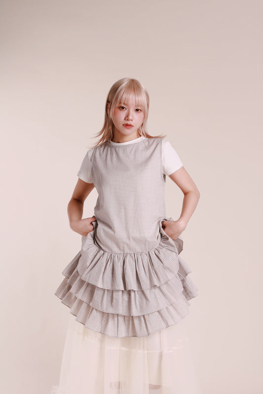 Layered Ruffle Dress (Ivory)