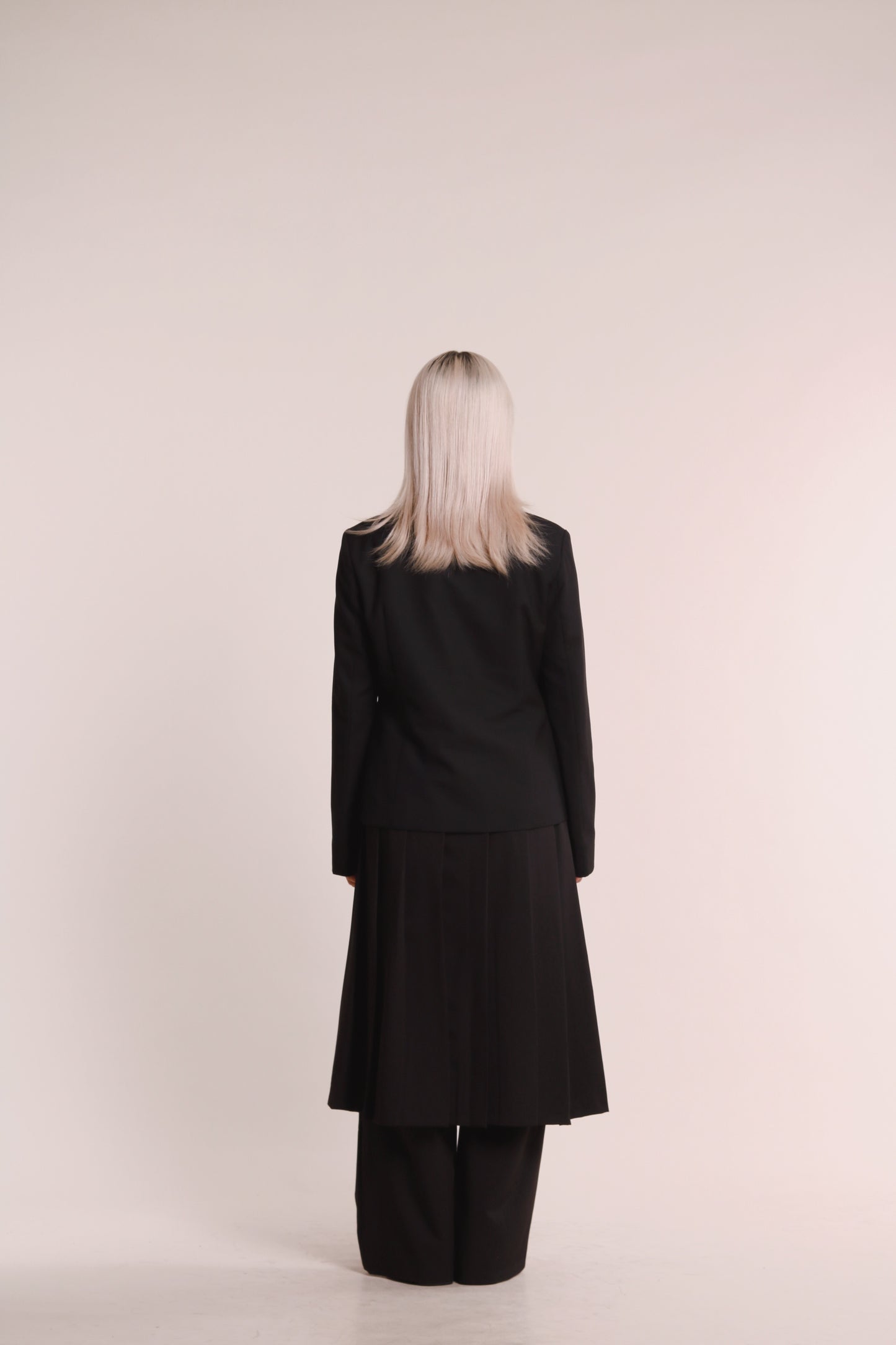 Layered Pleat Pants (Black)