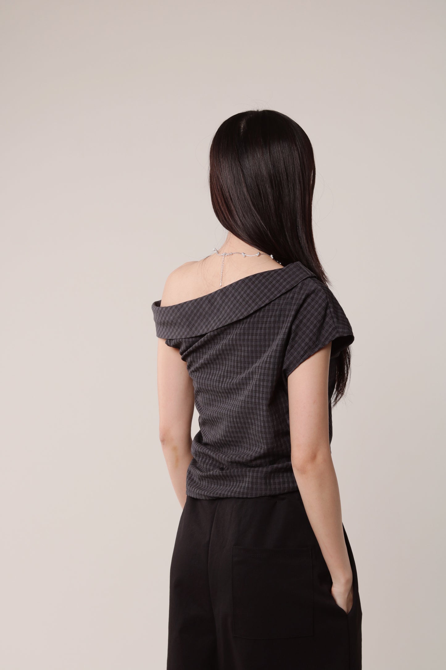 Checkered Devon Top (Black)