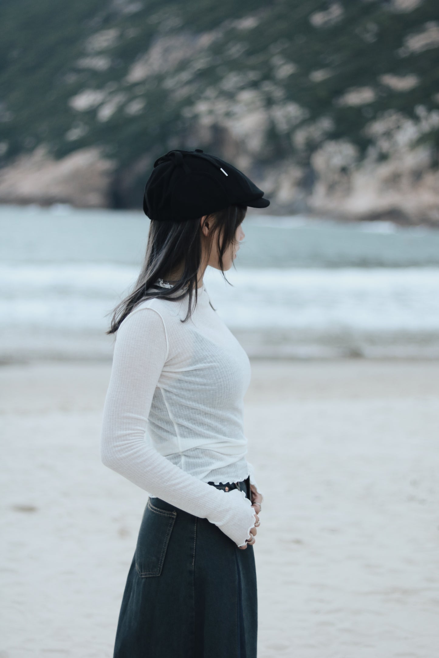 Snoopy Hat (Beige/Black/White)