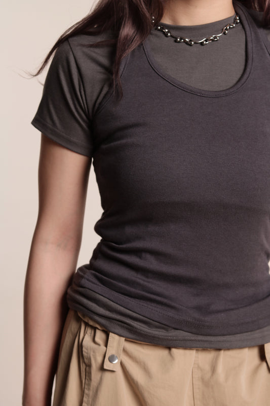 Halter Bra Top (Charcoal)