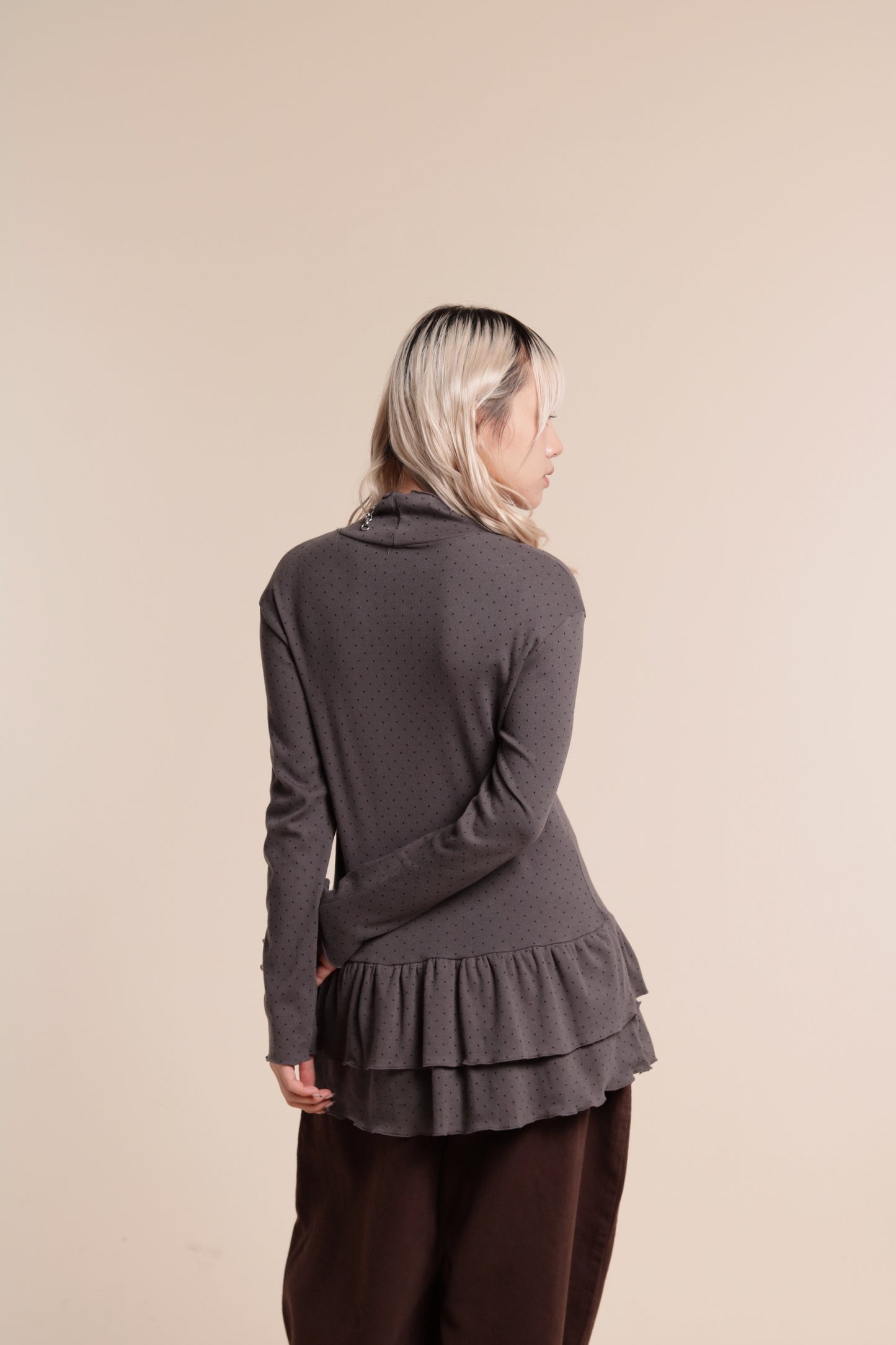 Dot Dot Ruffle Top