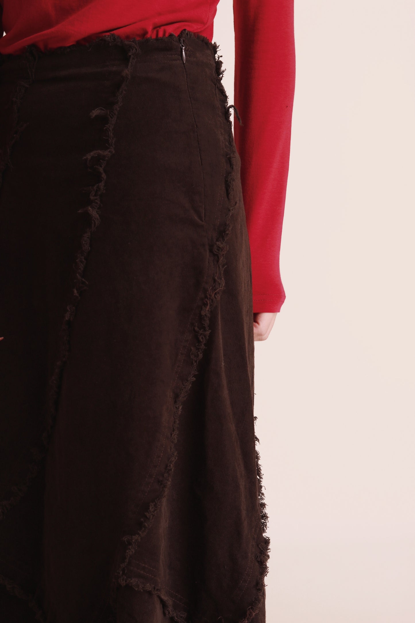 Frayed Mermaid Skirt (Brown)