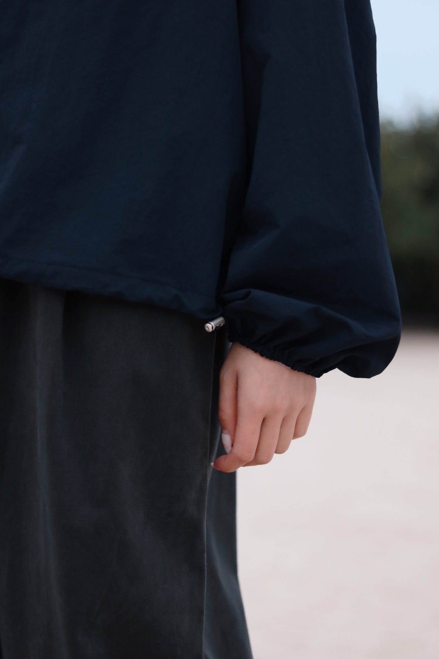 Funnel Neck Top (Navy)