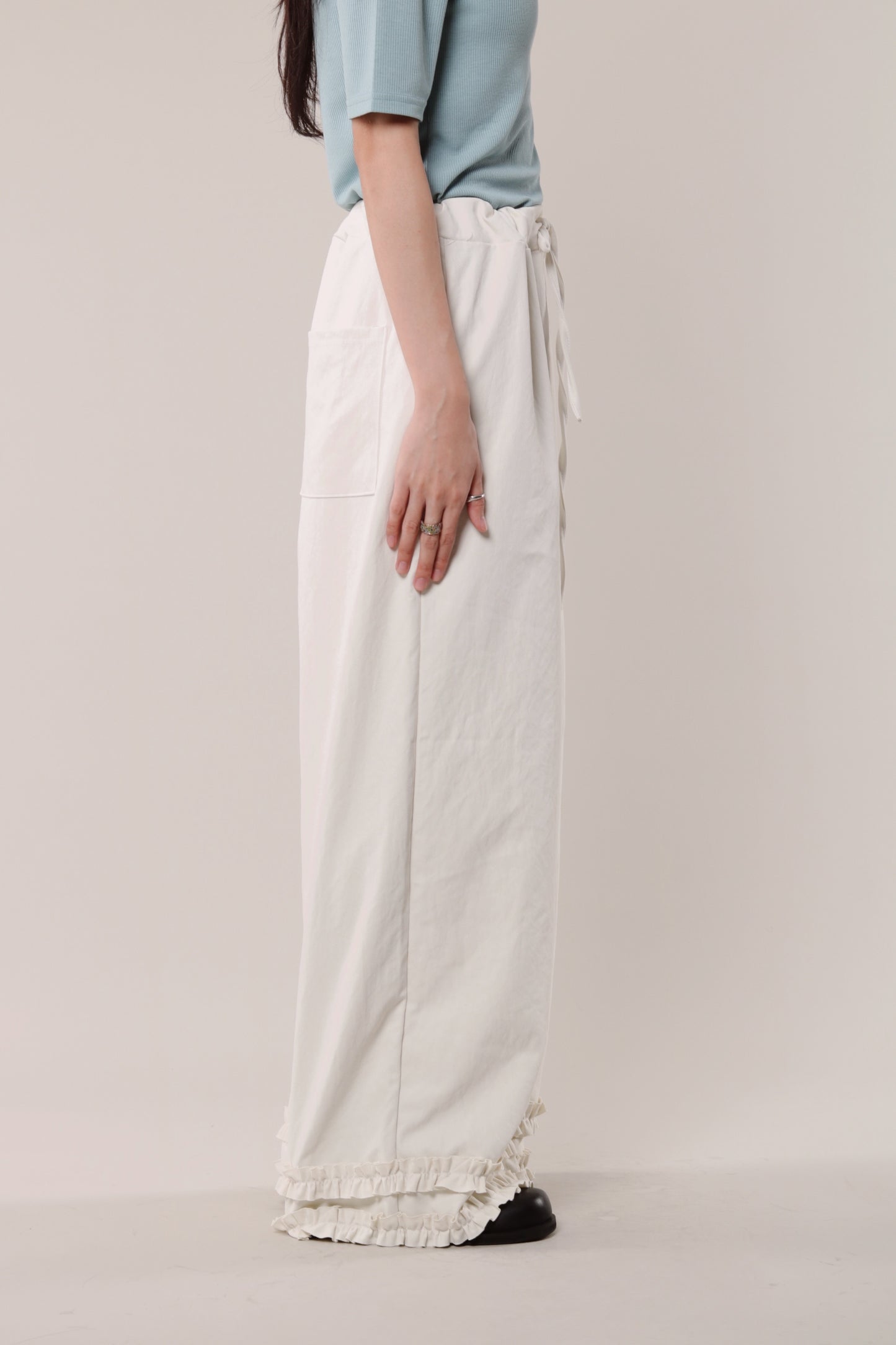 Double Ruffle Pants (Ivory)