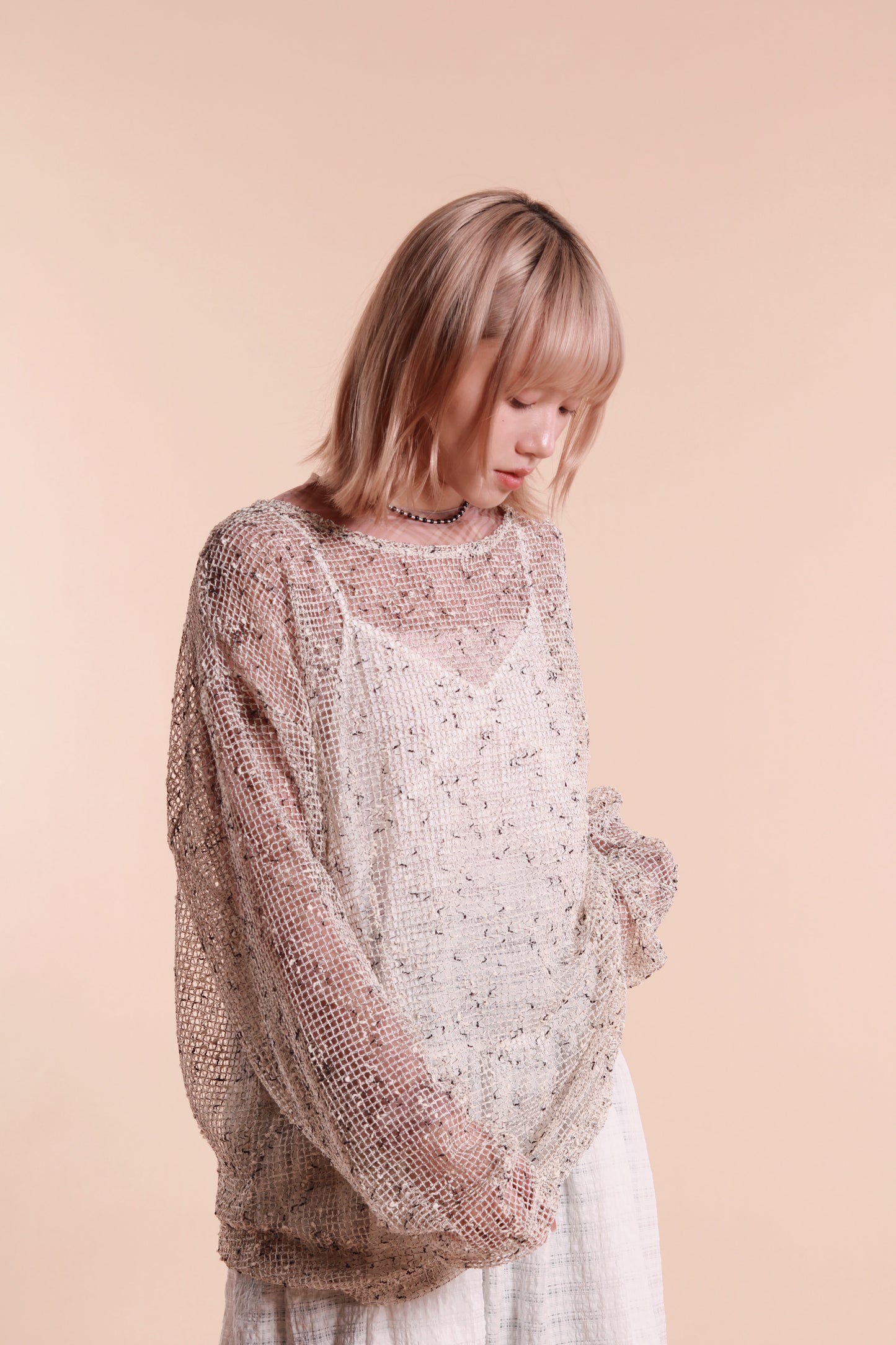 Oversized Net Top (Ivory)