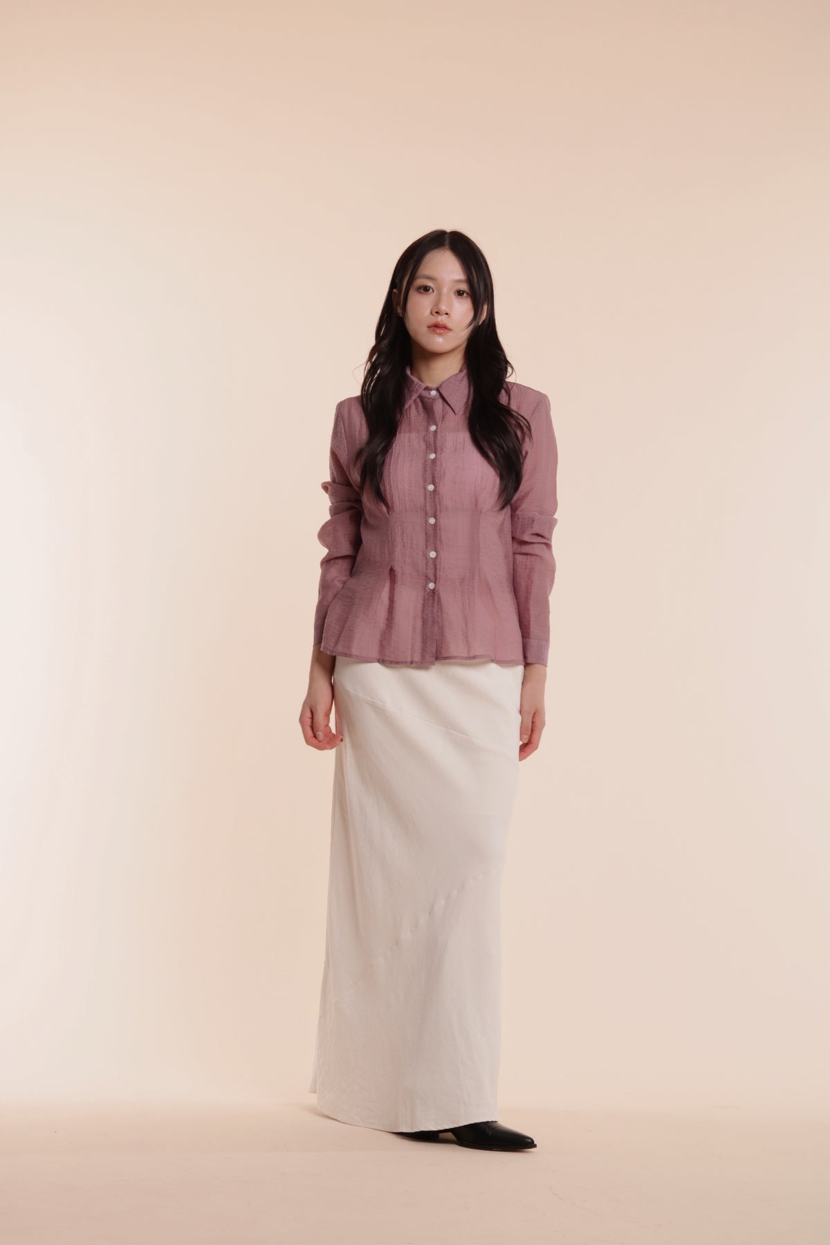 Checkered See Through Shirt (Pink)