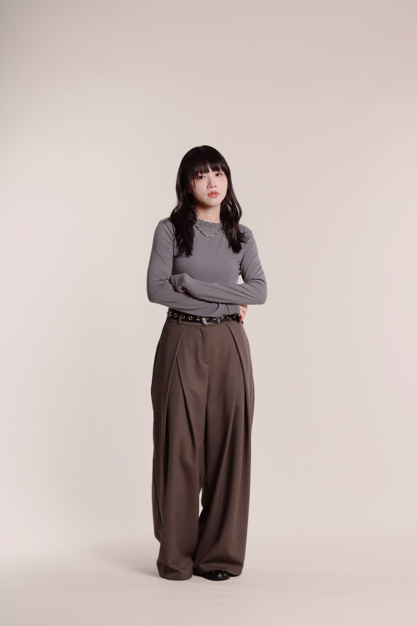 Spring Pleat Pants (Brown)