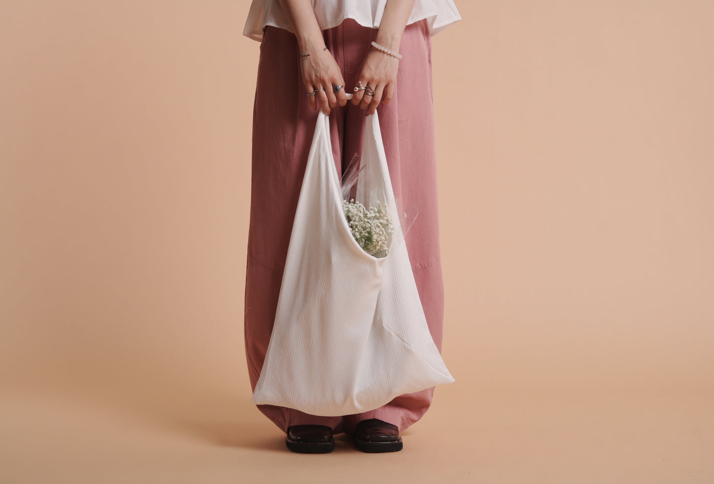 Textured stripe Bag (Black/White)