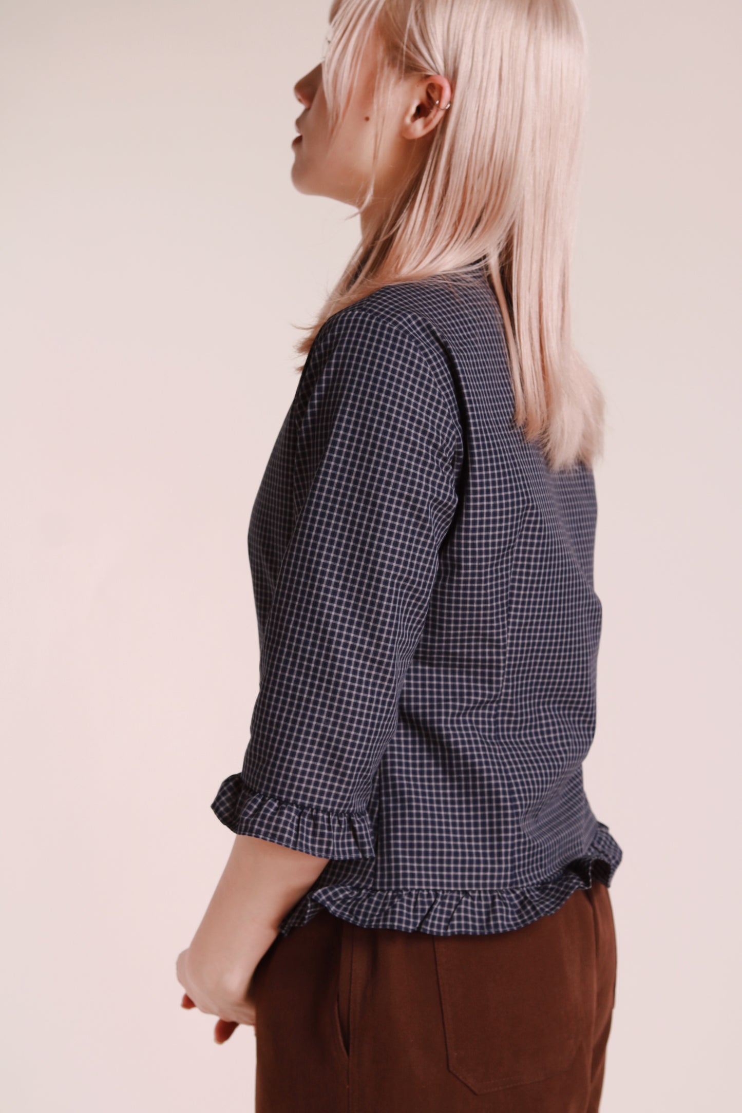 Autumn Ruffle Shirt (Navy)