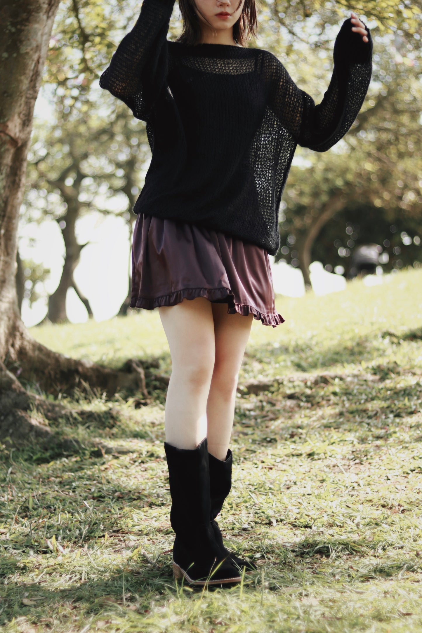 Doll Mini Ruffle Skirt (Brown)
