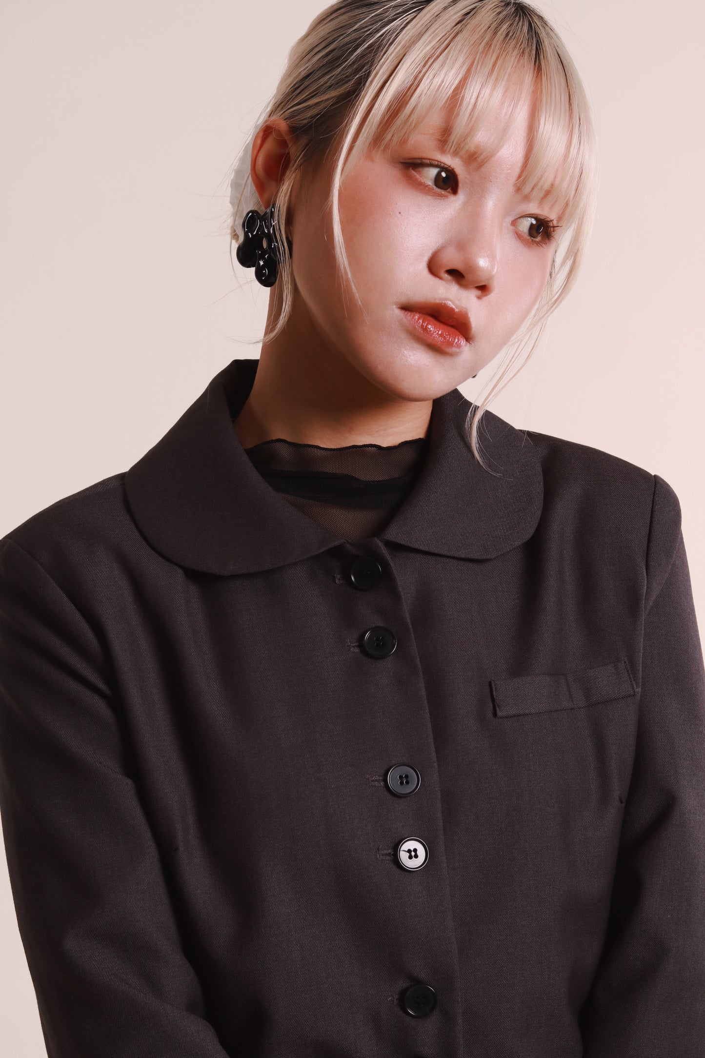 Flower Earrings (Black/Brown)