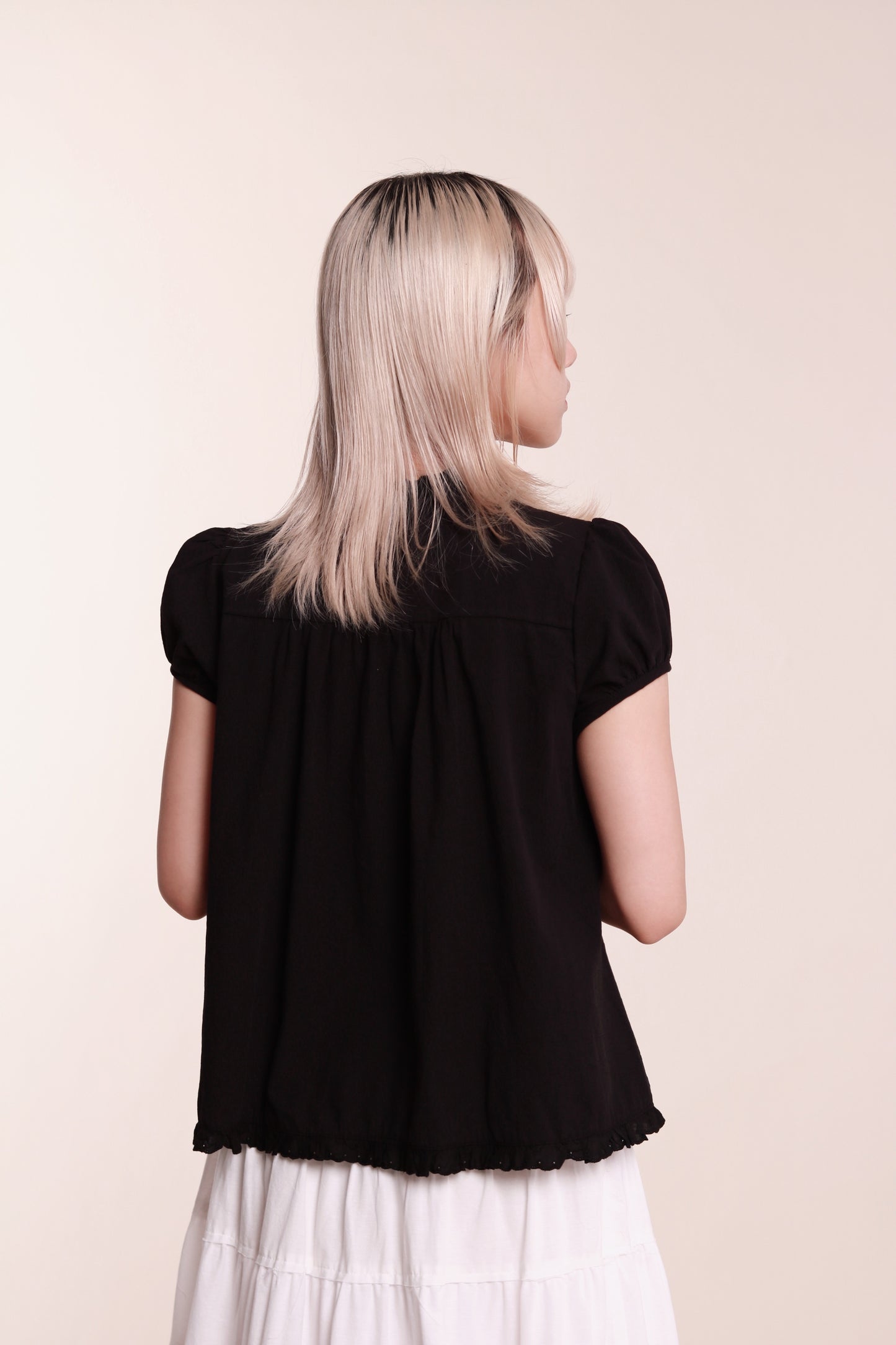 Puff Sleeve Blouse (Black)